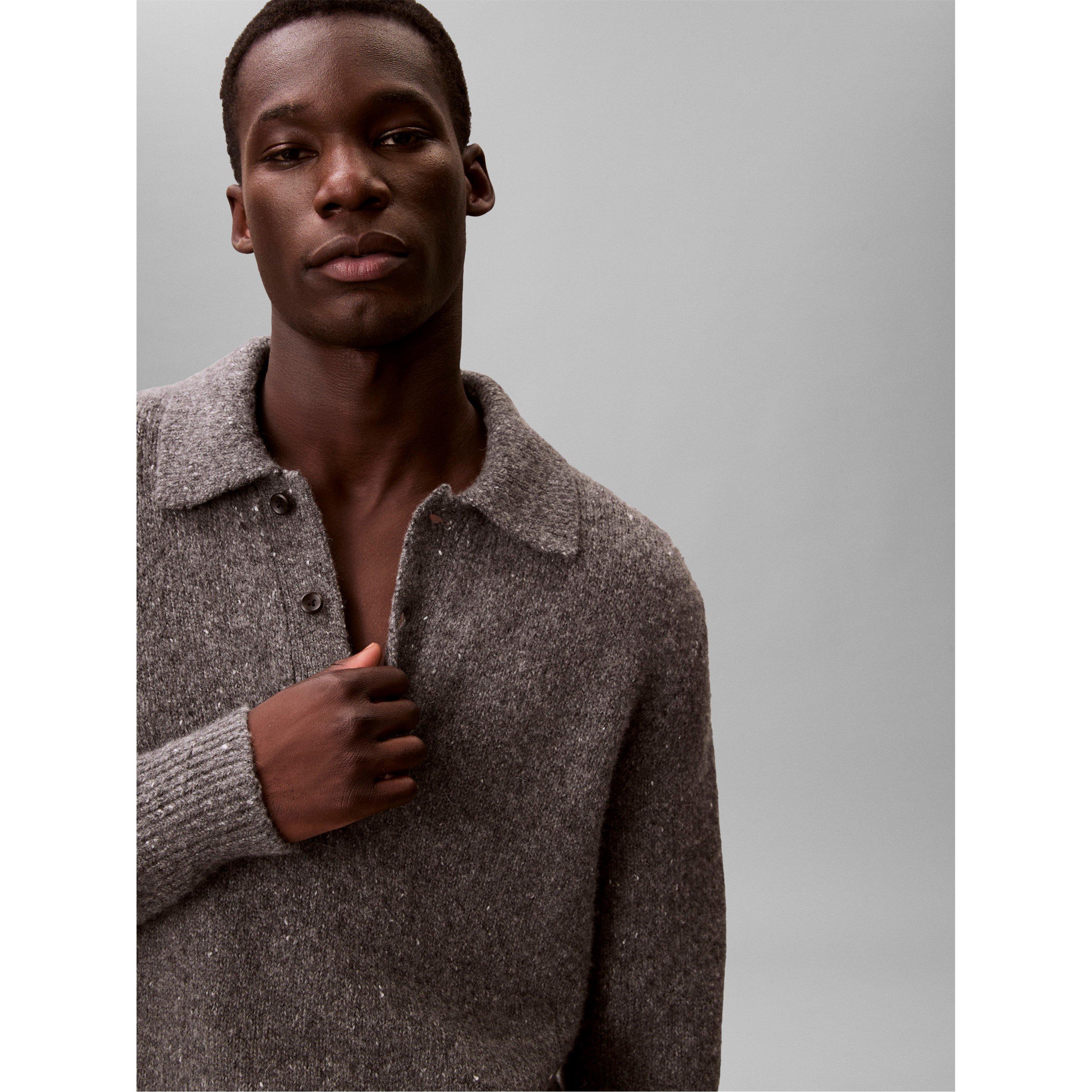 Grey Heather - Calvin Klein Jeans - CKJ Yarn Polo Knit Sn61 - 3