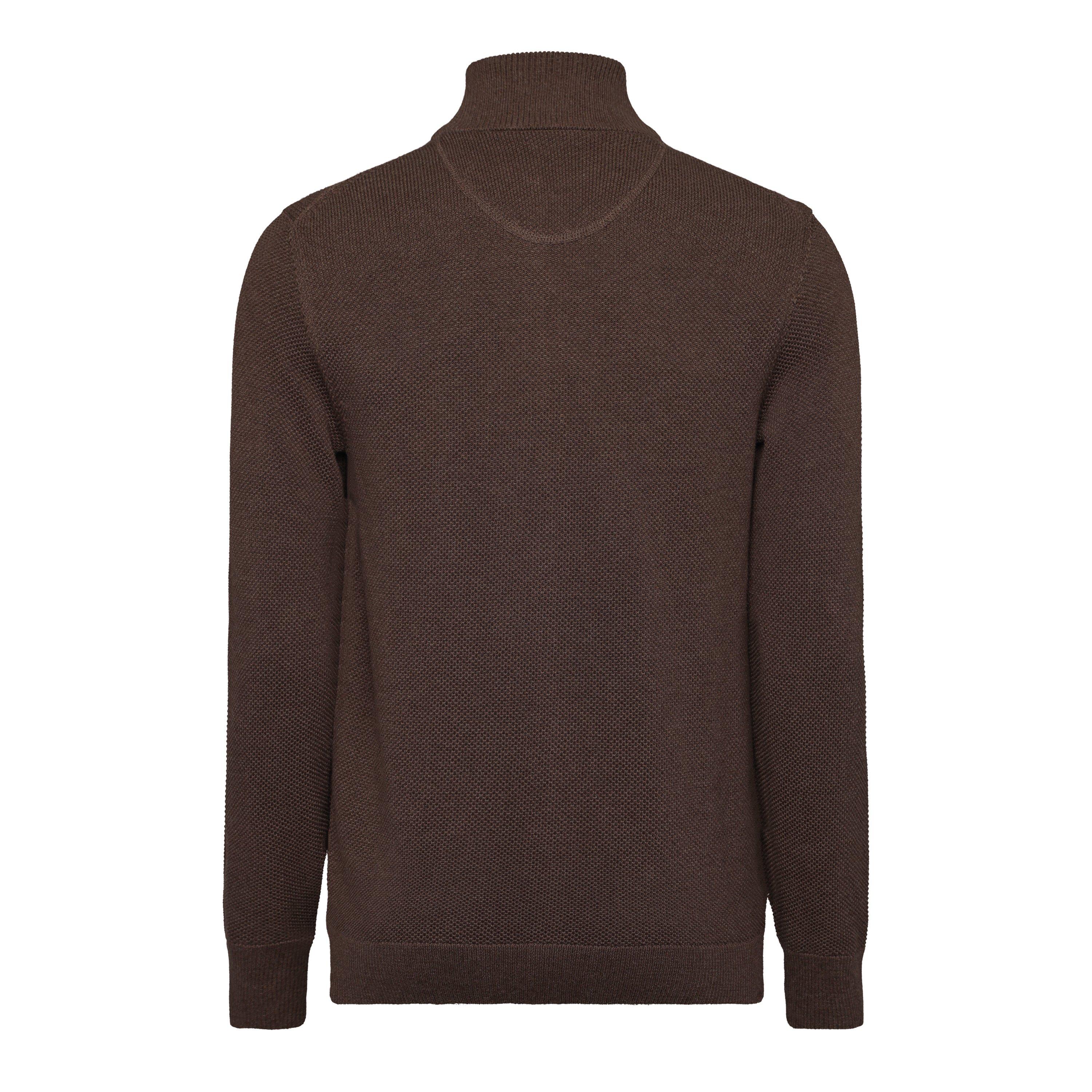 BROWN MELANGE - Gant - Gant Cotn Pique Zp C Sn64 - 1
