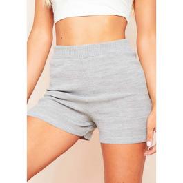 Missy Empire Waisted Ribbed Knitted Casual Shorts