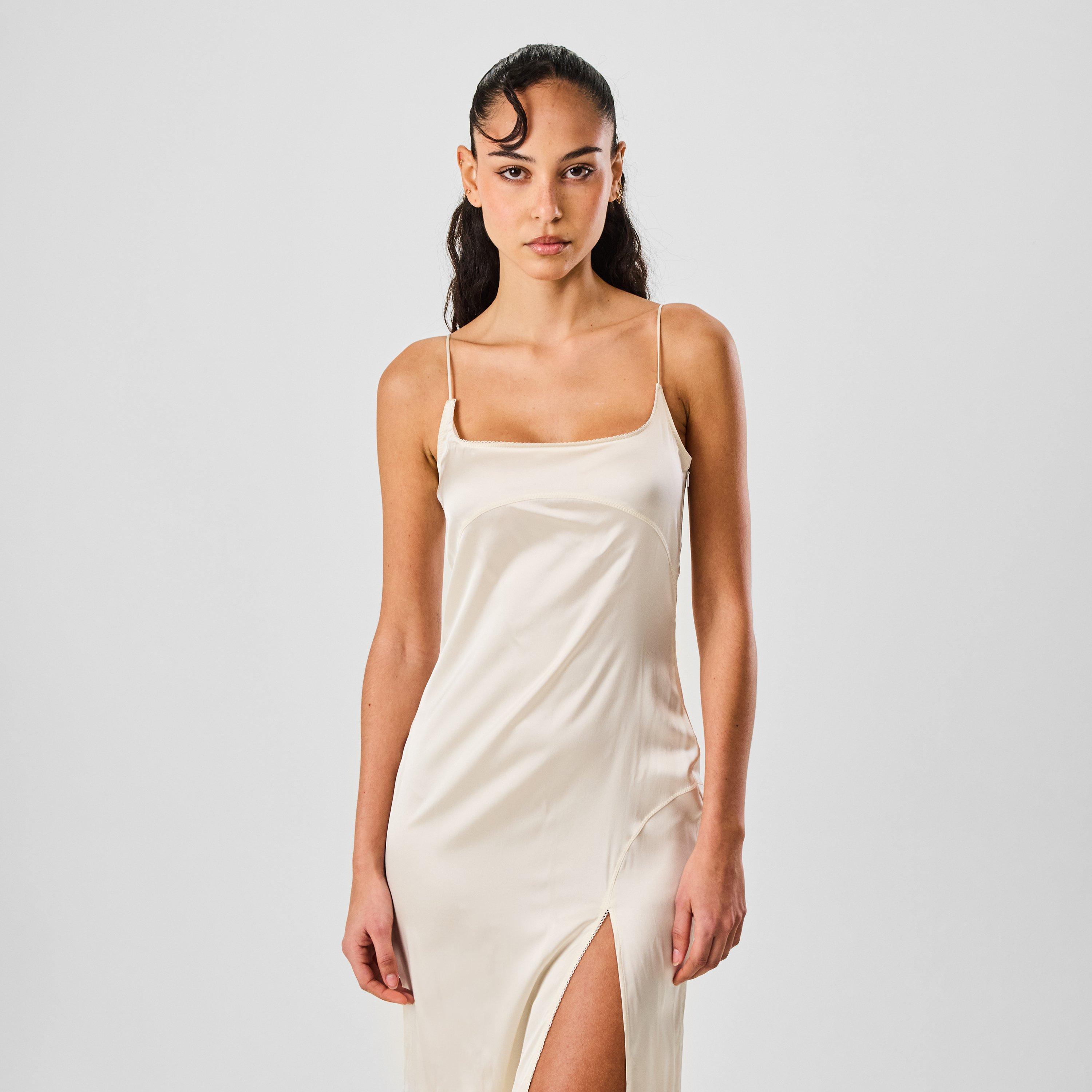 Off White - Jacquemus - Women's Slit Slip Dress - 4