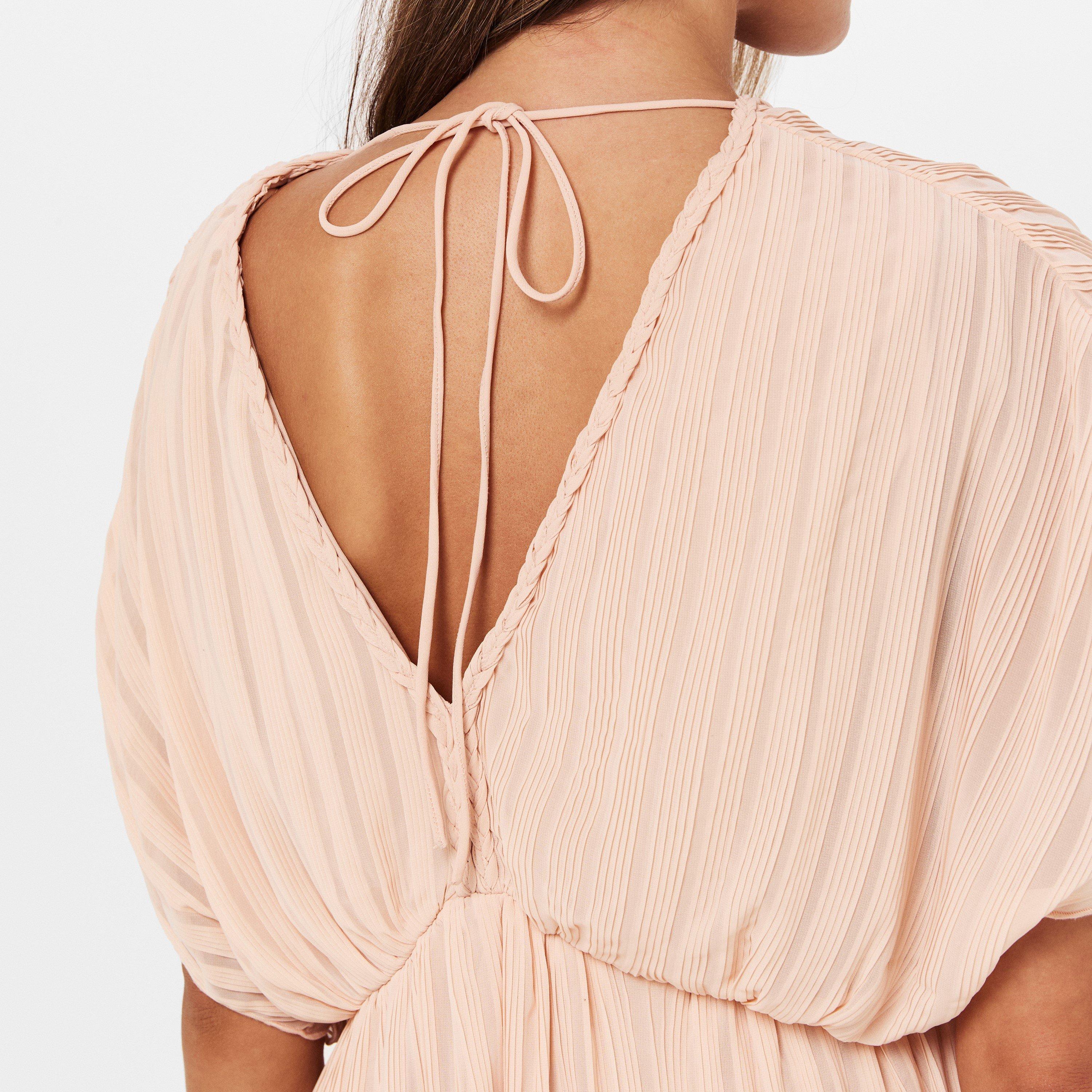 Ballet Pink - French Connection - Women's FC Chathia V-Neck Mini Dress - 5