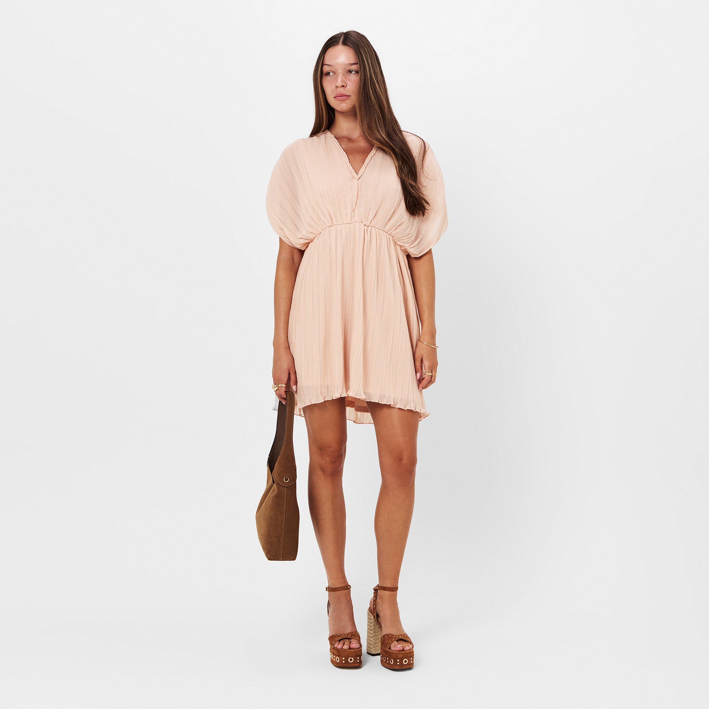 Ballet Pink - French Connection - Women's FC Chathia V-Neck Mini Dress - 6