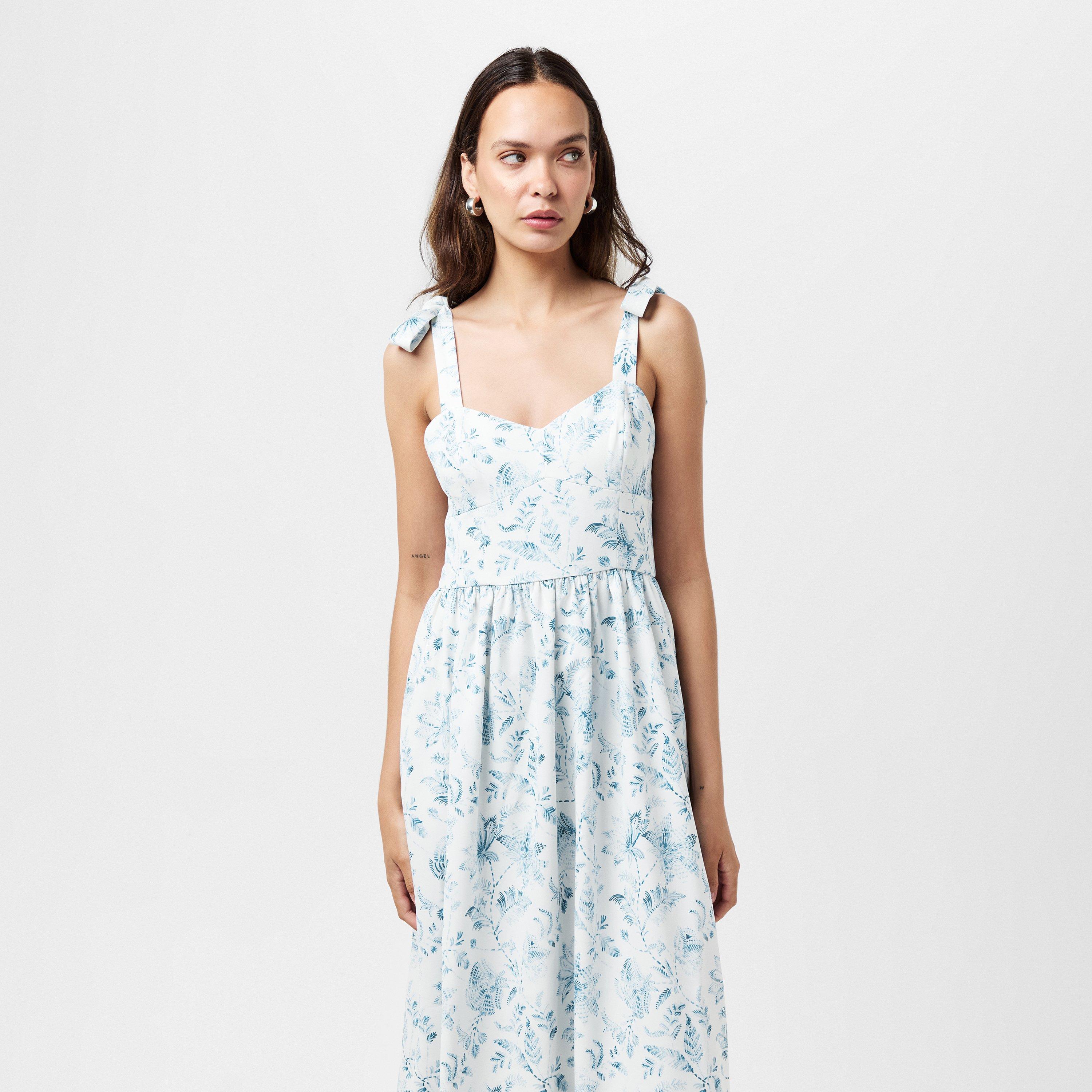 Cream/Blue - French Connection - Women's Serenity A Line Dress - 3