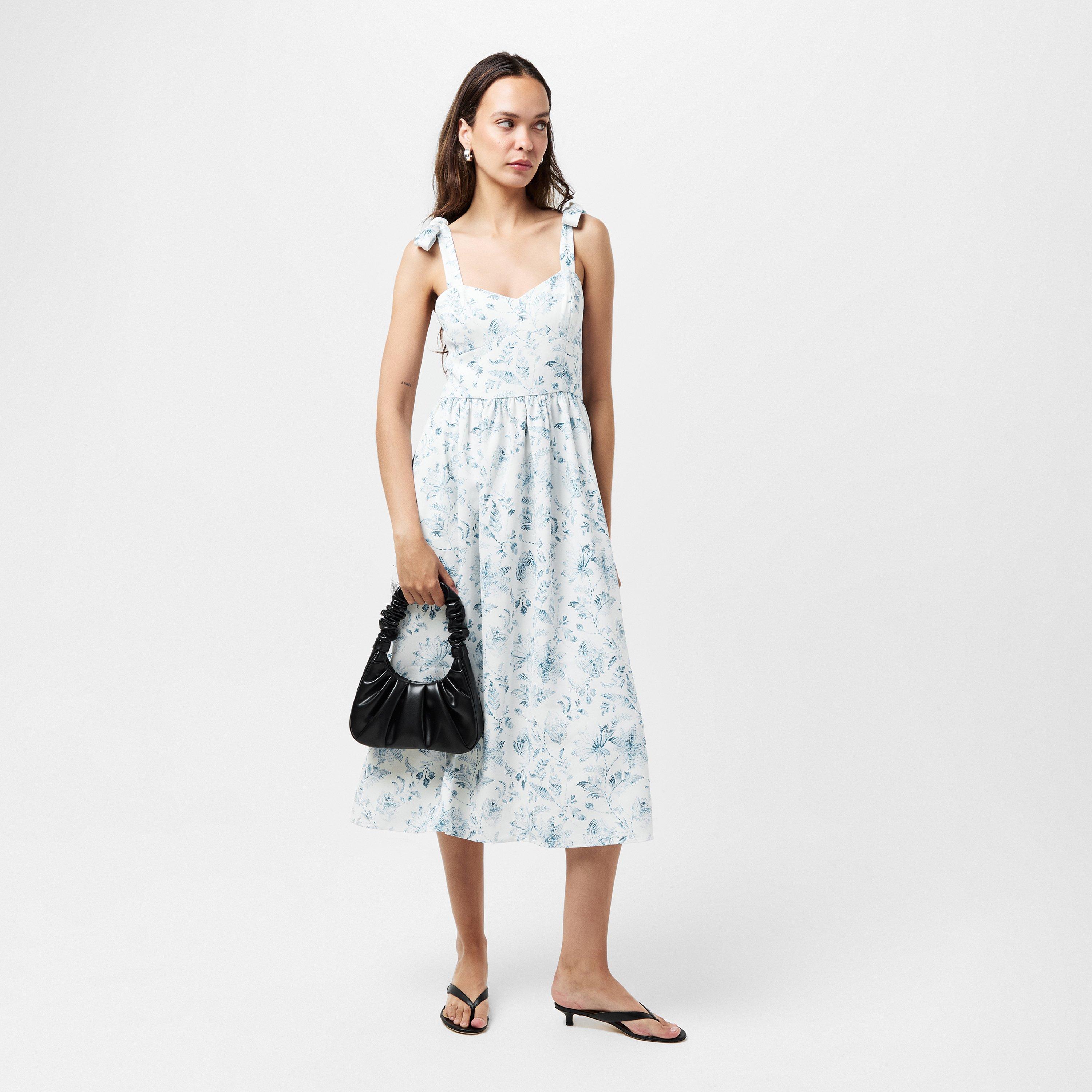 Cream/Blue - French Connection - Women's Serenity A Line Dress - 6