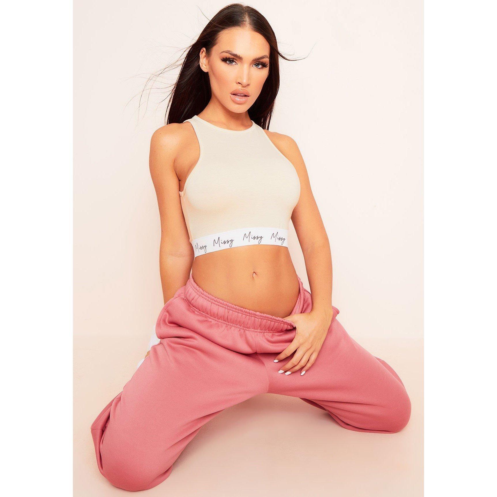 Missy Empire Branded Racer Crop Top