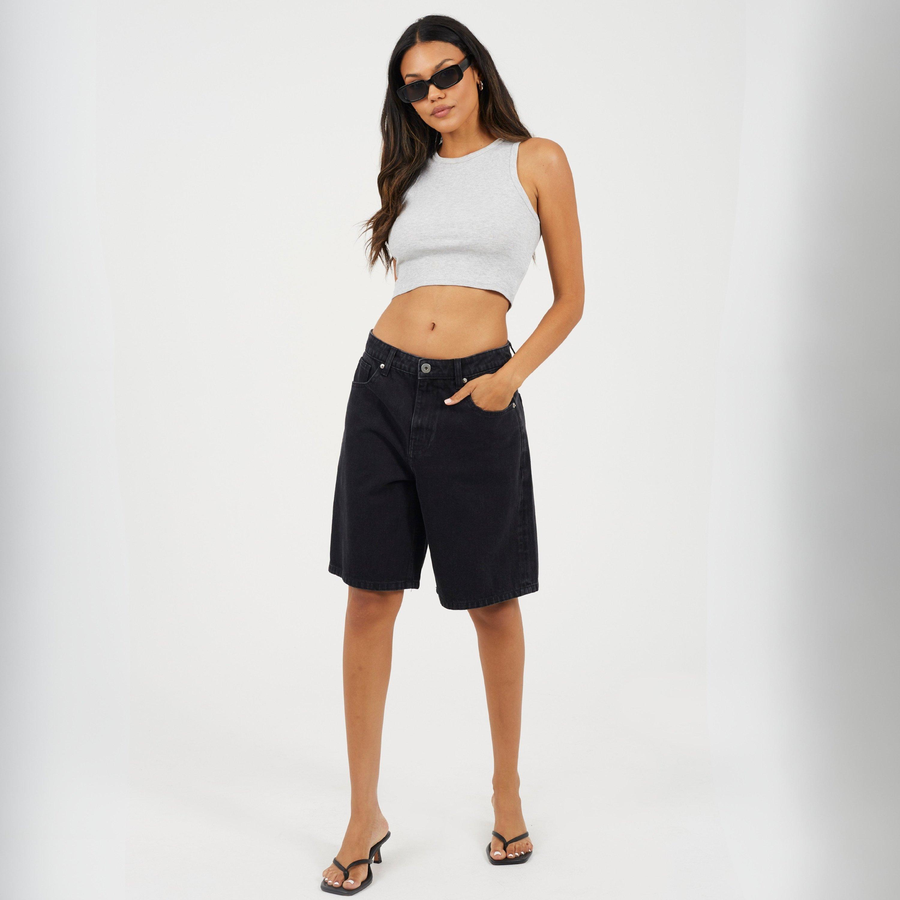 Noir délavé - Brave Soul - BS Long Denim Shorts Ld63 - 4