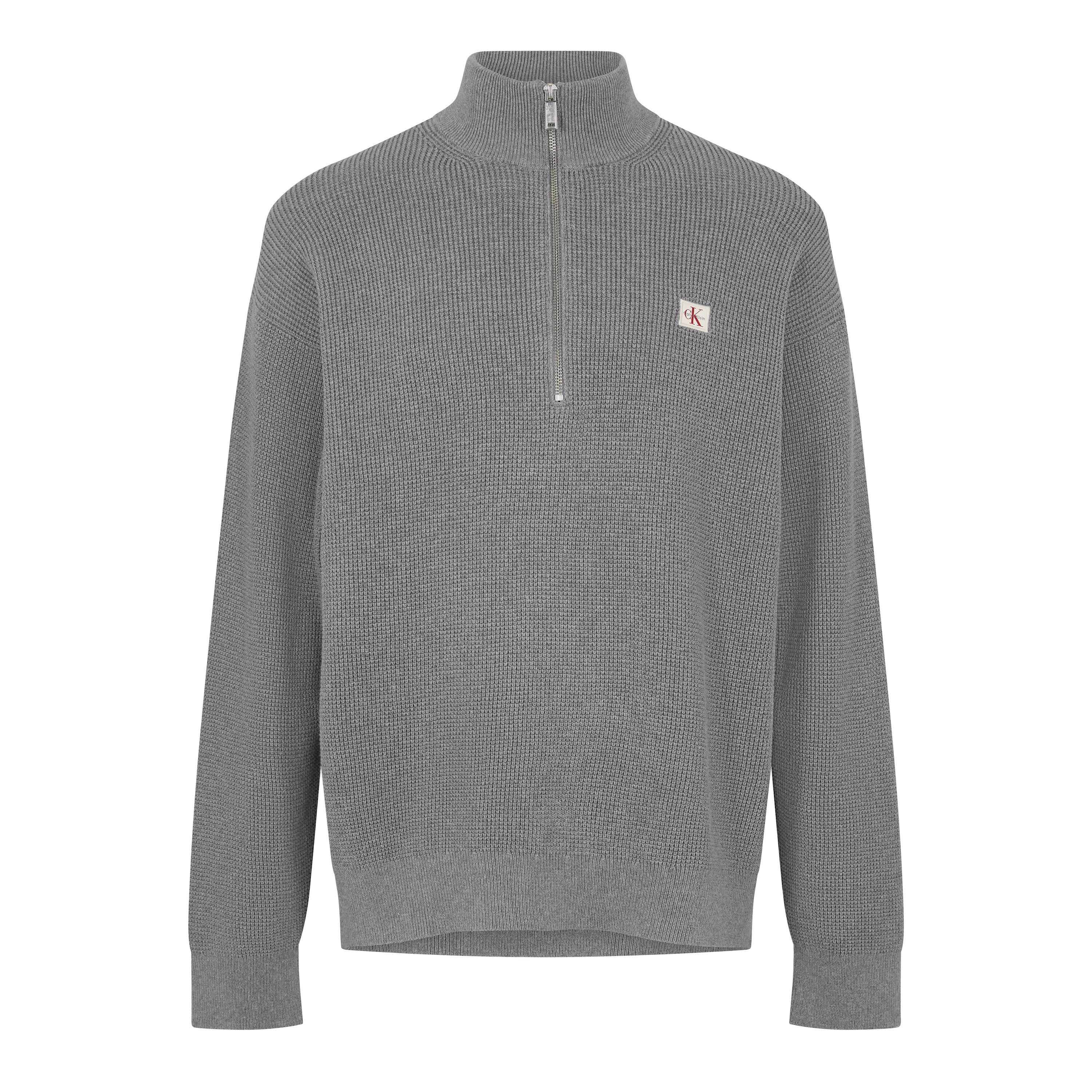Calvin Klein Jeans Men's Waffle Knitted Crew Neck Jumper - Grey Heather - M