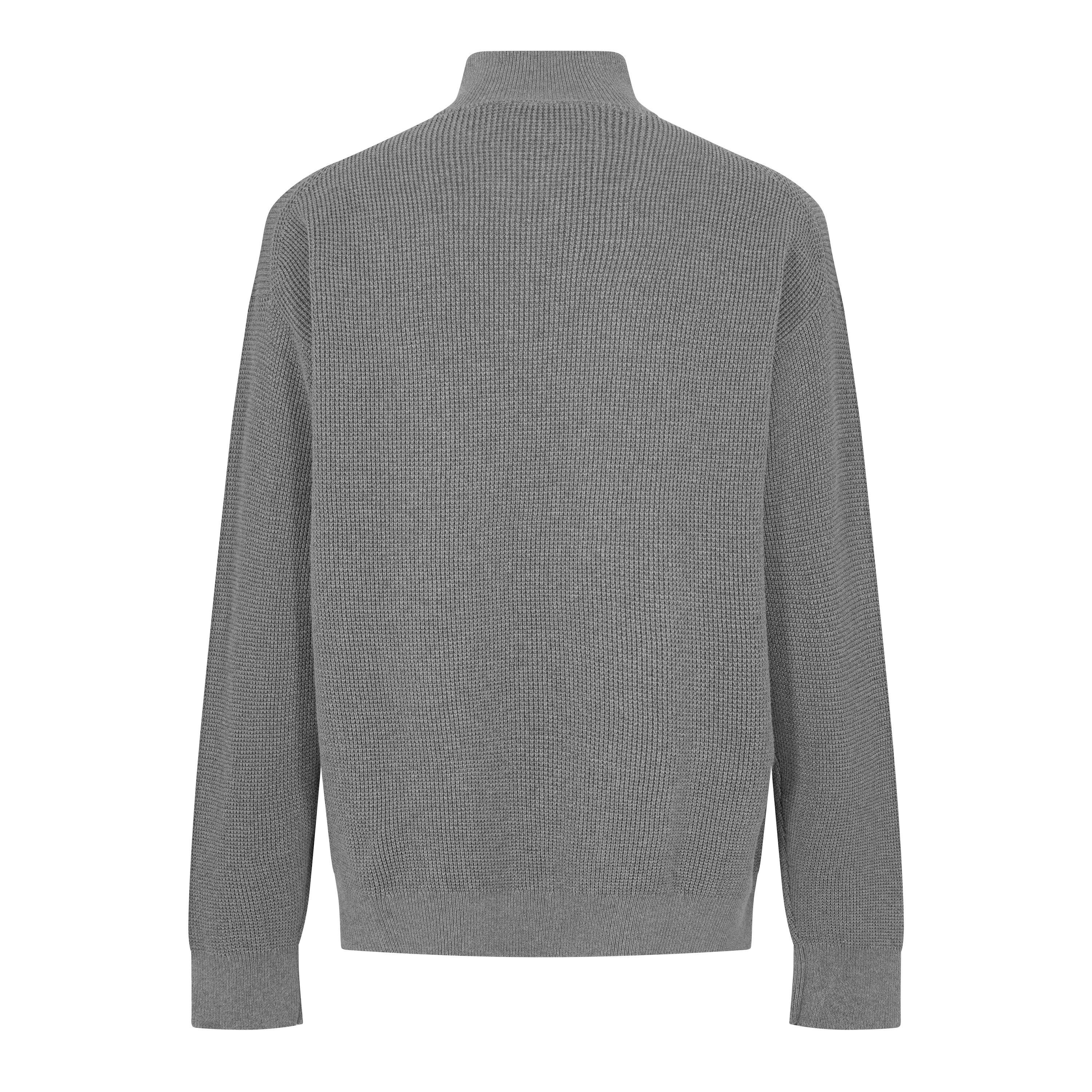 Grey Heather - Calvin Klein Jeans - Men's Waffle Knitted Crew Neck Jumper - 2