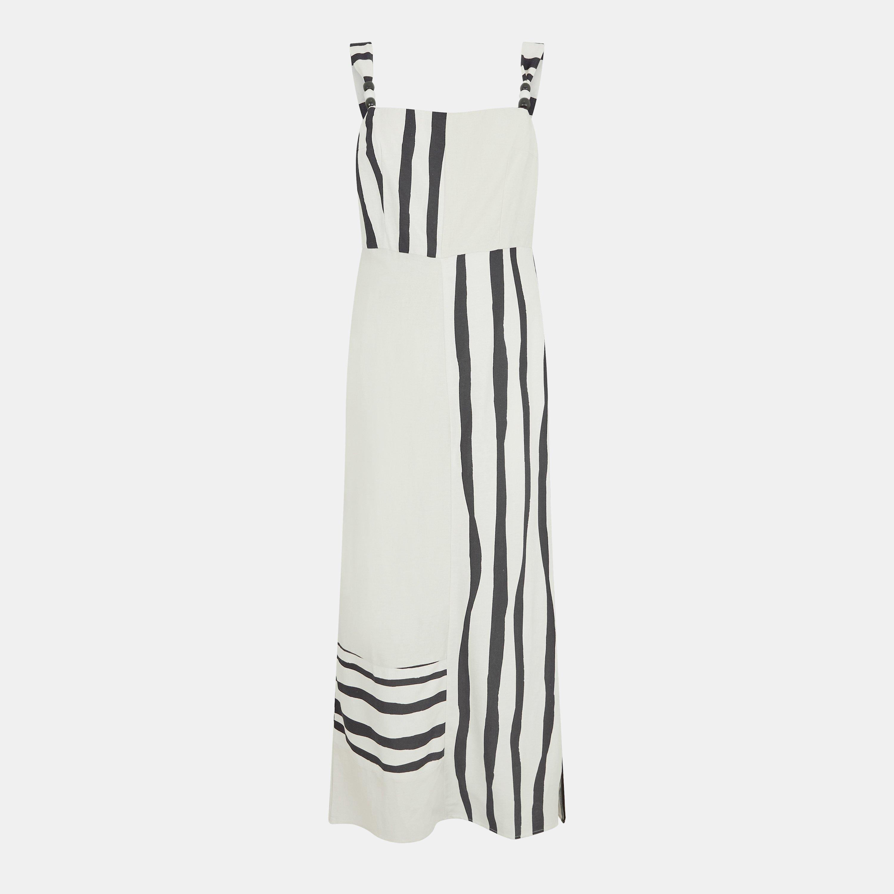 White-Black - French Connection - Women's Genevieve Flowing Maxi Dress - 1