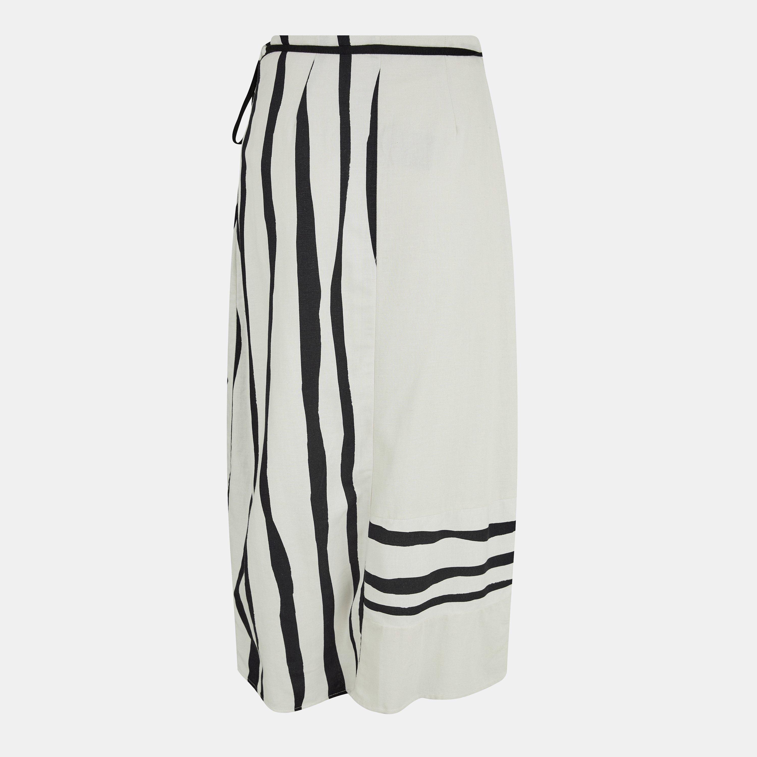 White-Black - French Connection - Women's Genevieve Wrap Skirt - 2