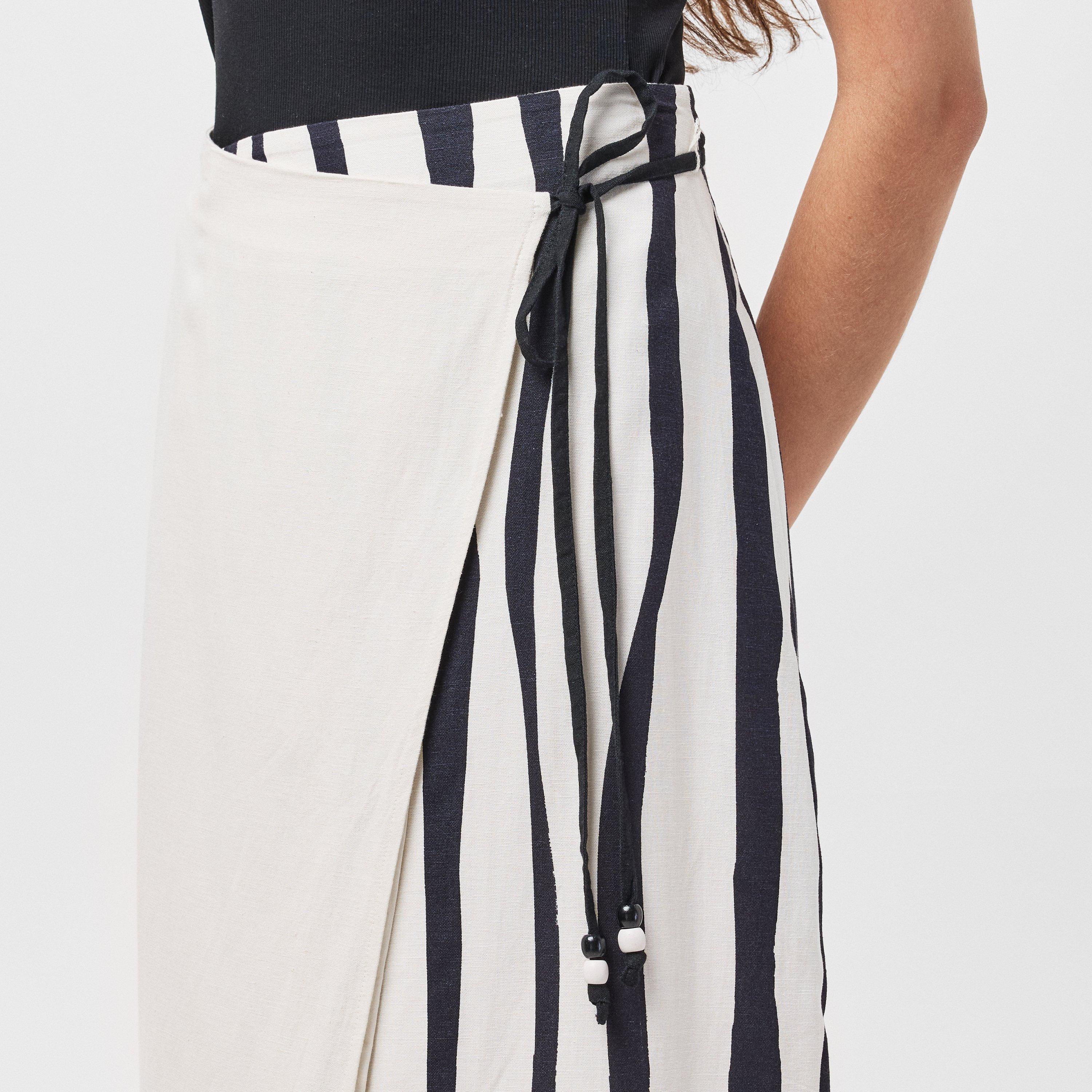 White-Black - French Connection - Women's Genevieve Wrap Skirt - 5