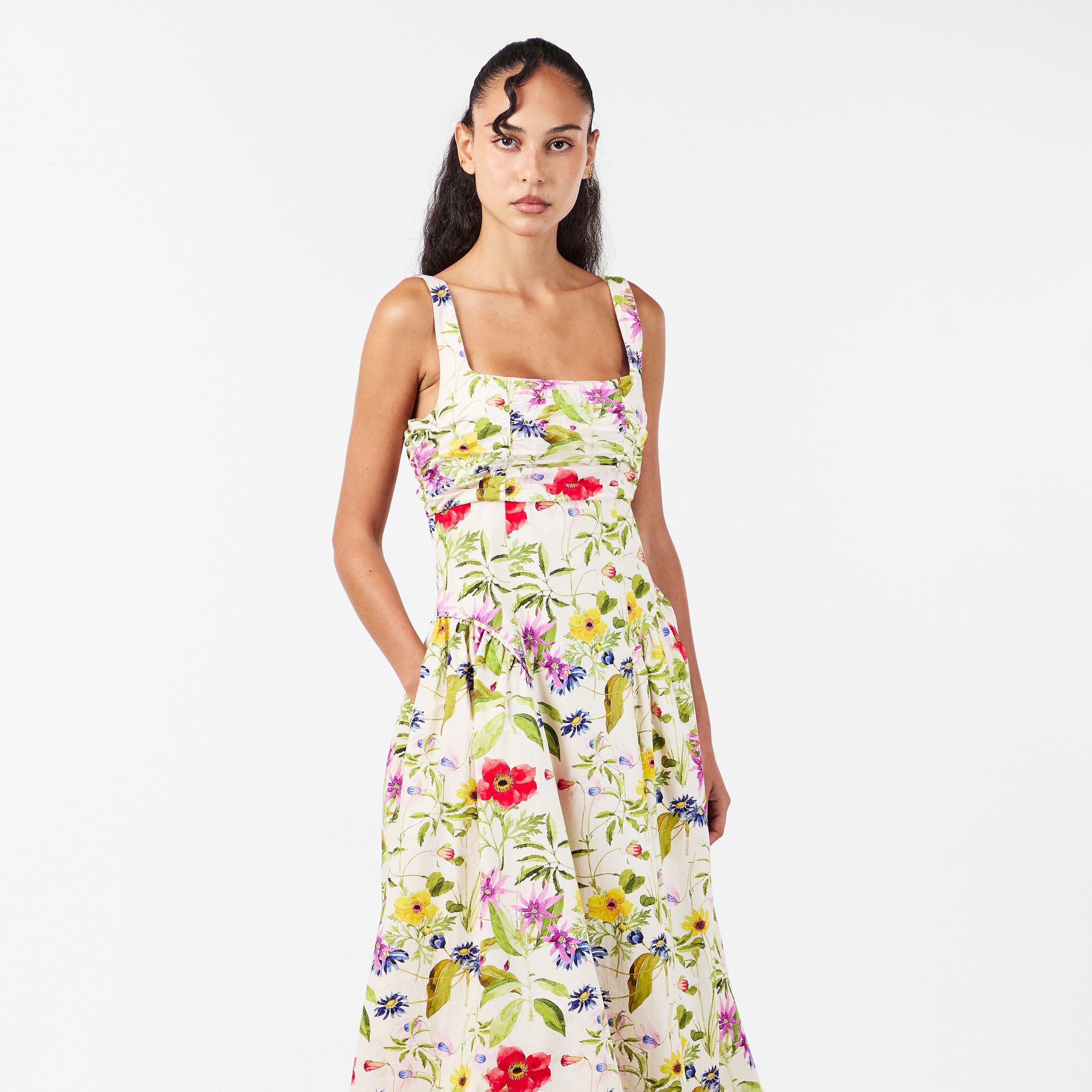 White Multi - French Connection - Women's Monica A Line Dress - 3