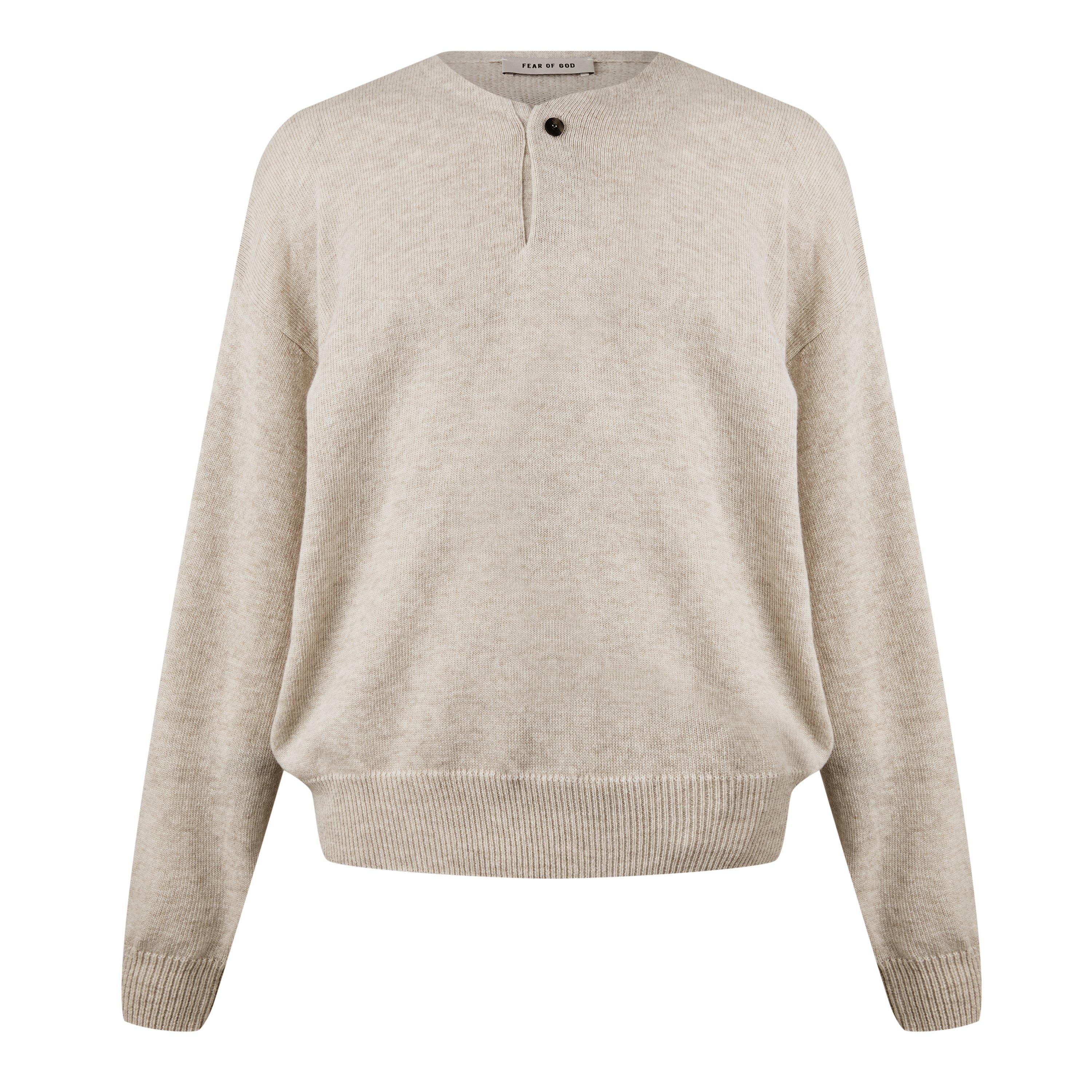 Heather Beige - Fear Of God - Knit Henley Jumper - 5