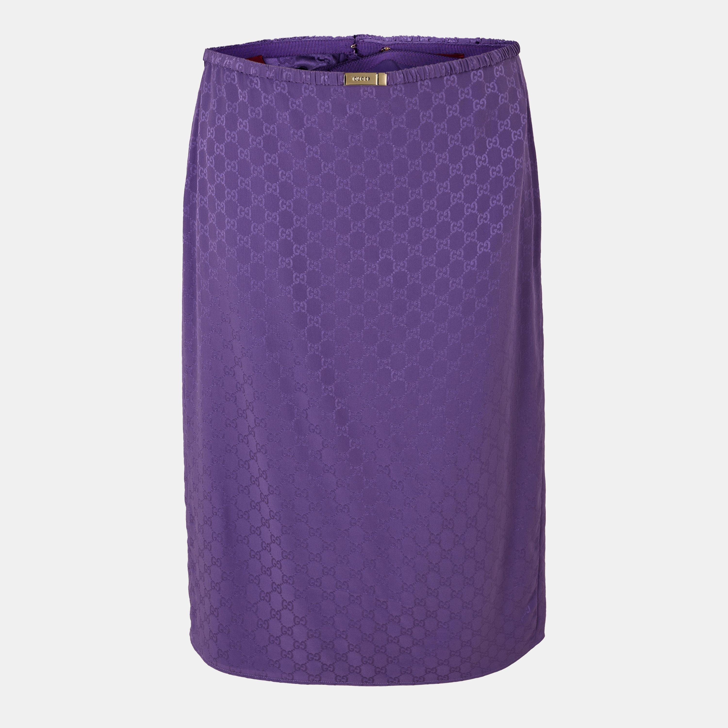 Gucci Women's Flowy Midi Skirt - Magic Purple - Size 42 (UK 10)