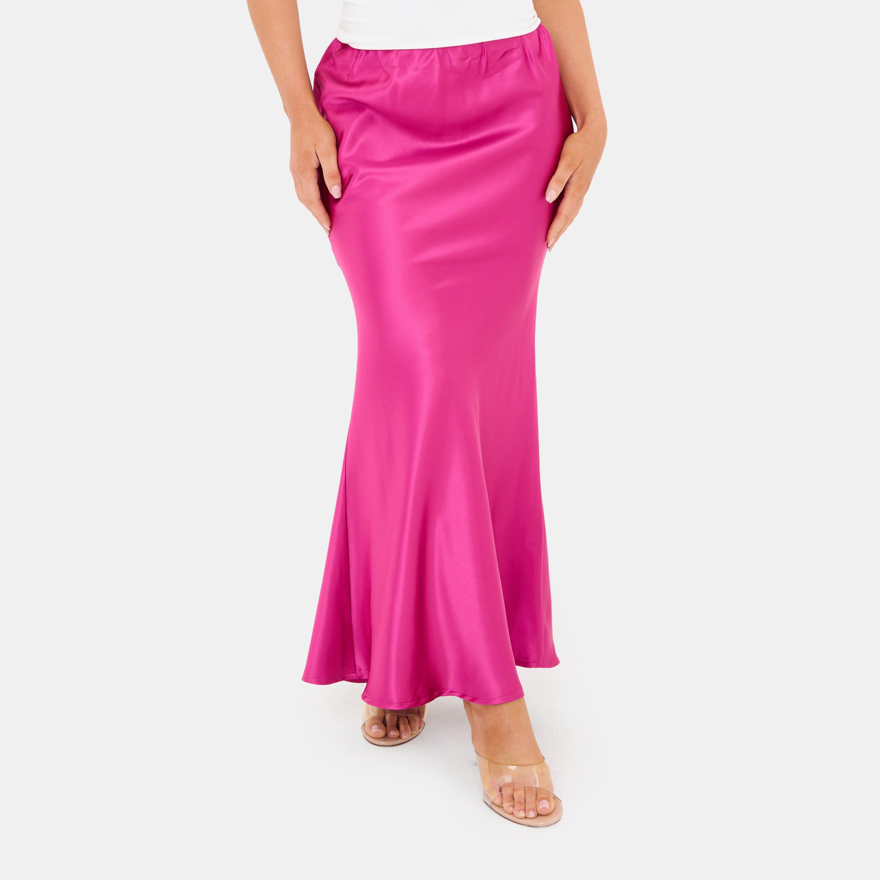 Pink - I Saw It First - Satin Bias Cut Maxi Skirt - 1