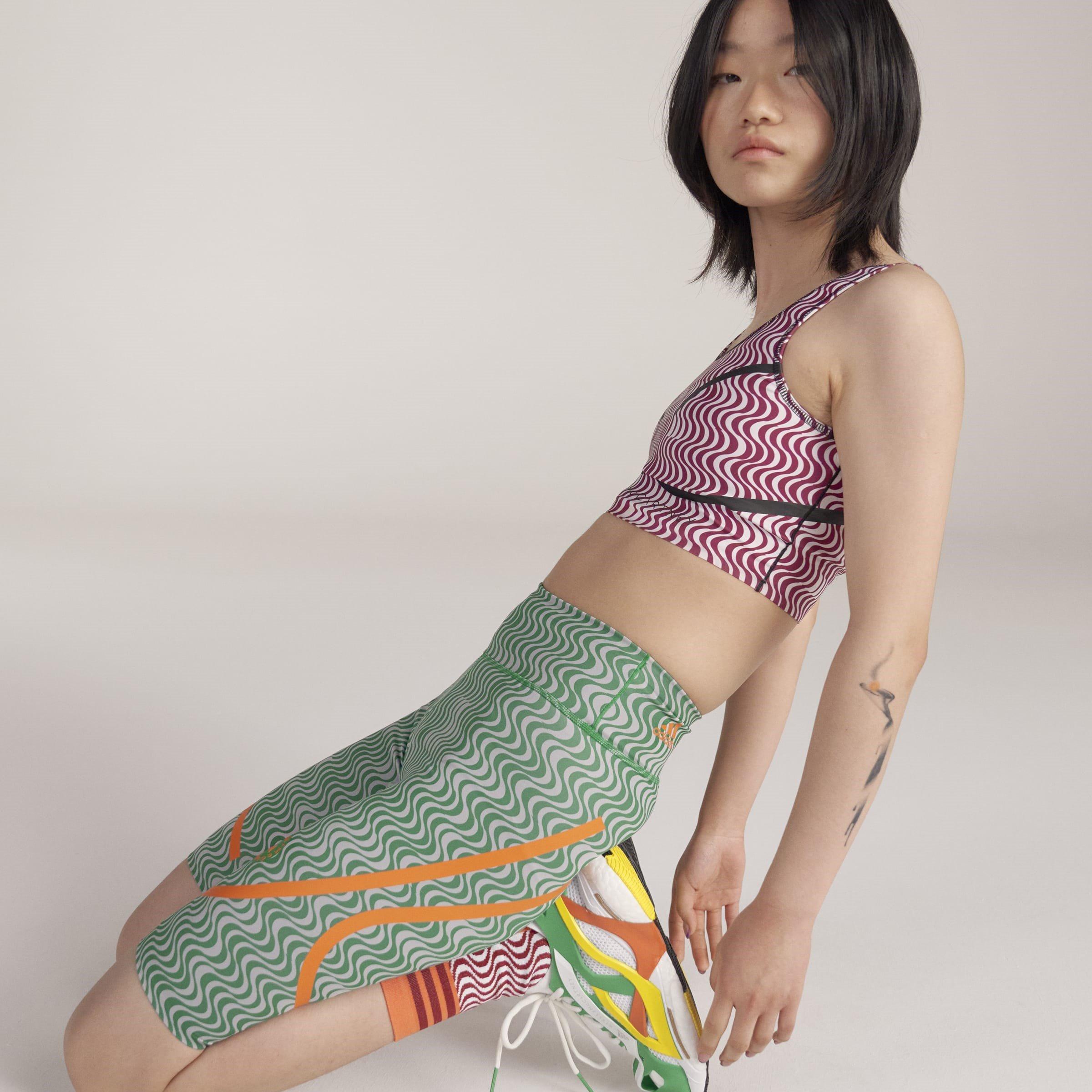 Green - adidas by Stella McCartney - Asymmetrical Print Leggings - 16