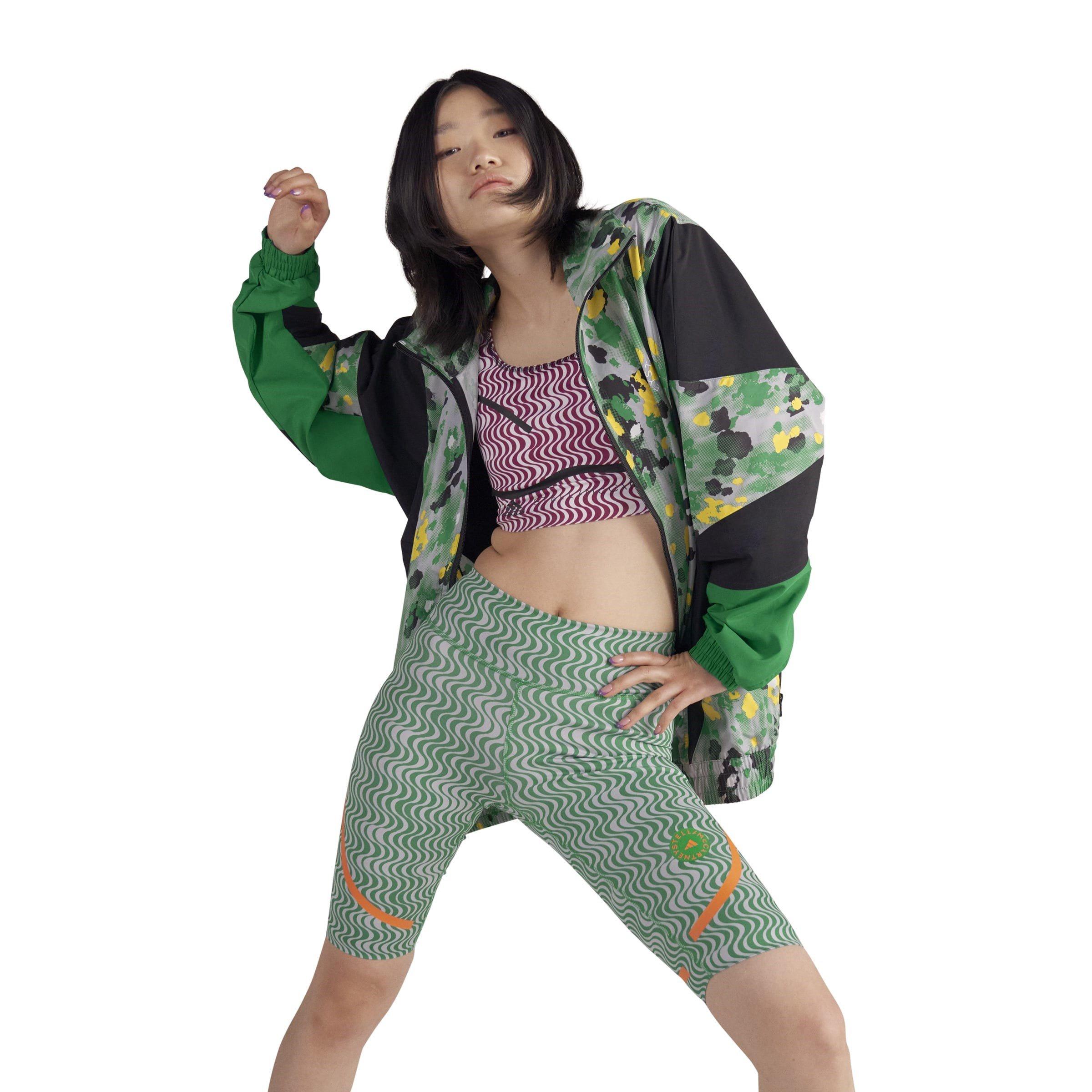 Green - adidas by Stella McCartney - Asymmetrical Print Leggings - 3