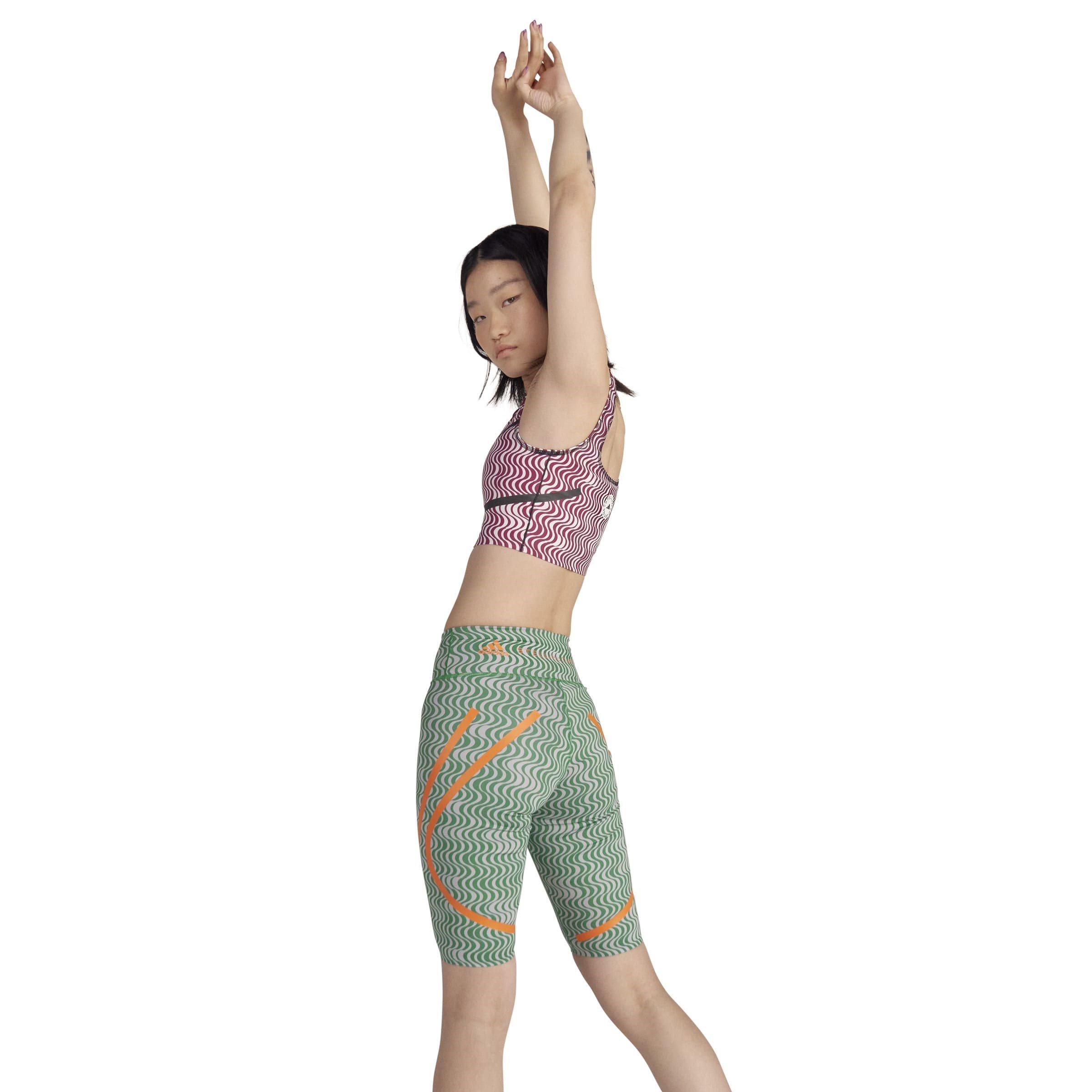 Green - adidas by Stella McCartney - Asymmetrical Print Leggings - 4