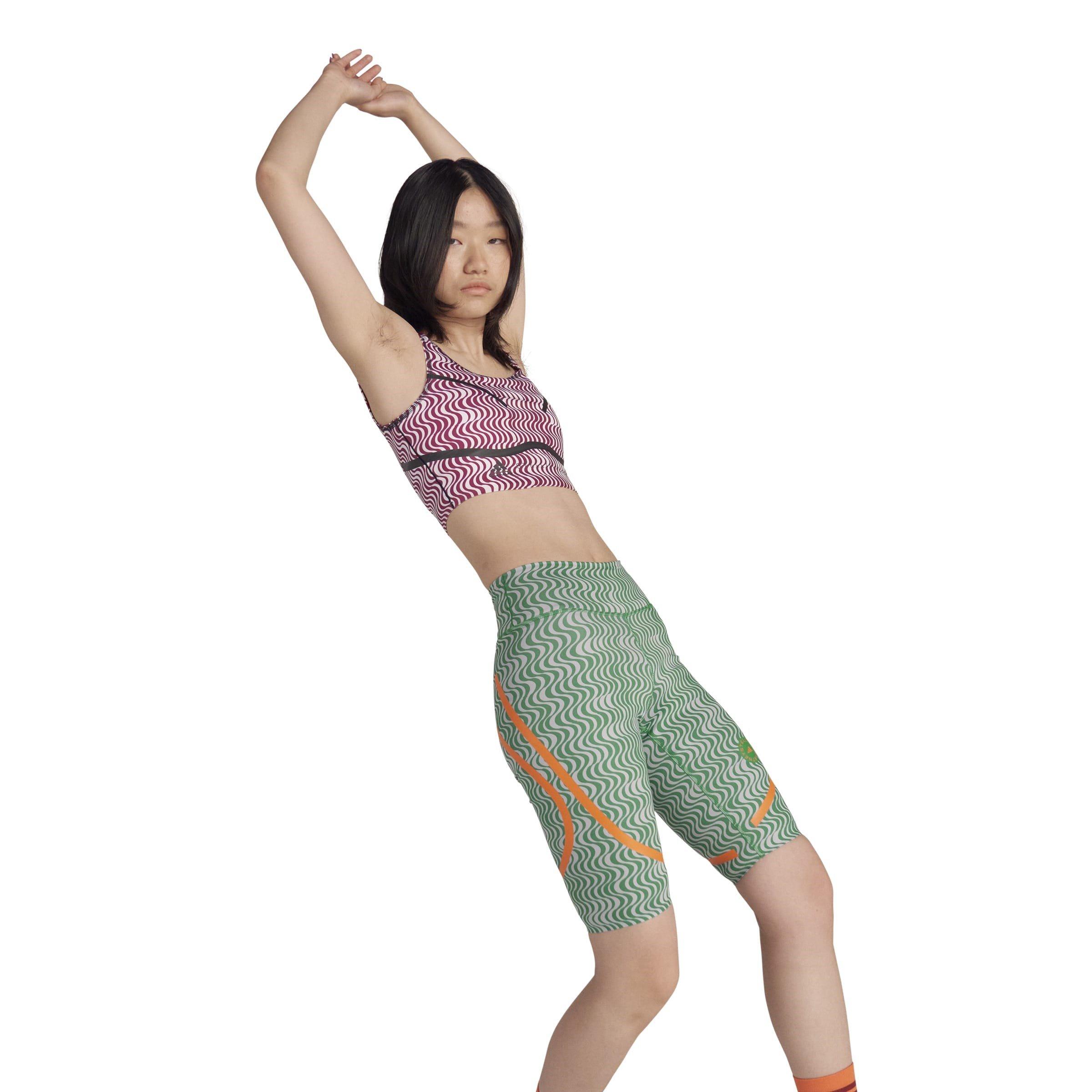 Green - adidas by Stella McCartney - Asymmetrical Print Leggings - 5