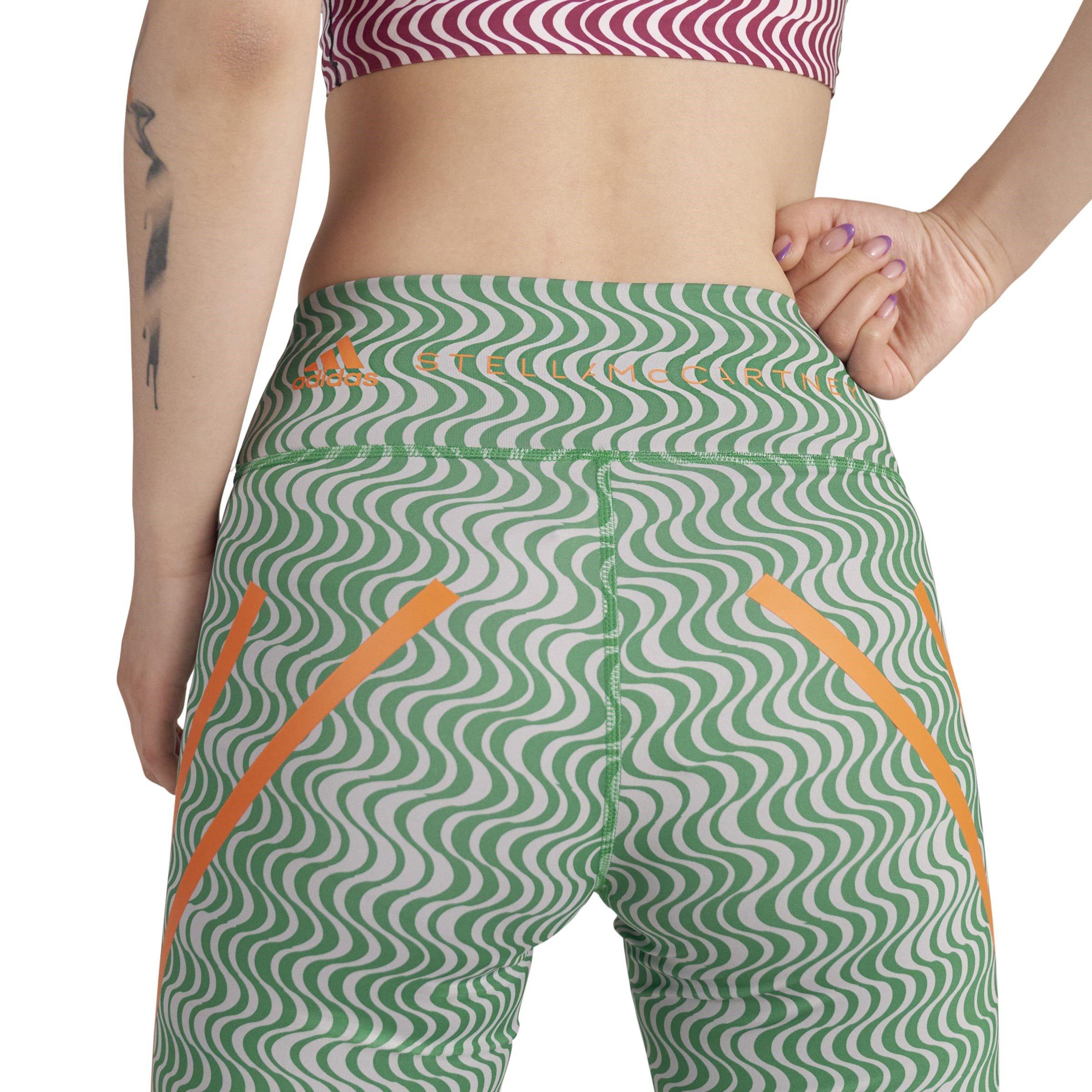 Green - adidas by Stella McCartney - Asymmetrical Print Leggings - 10