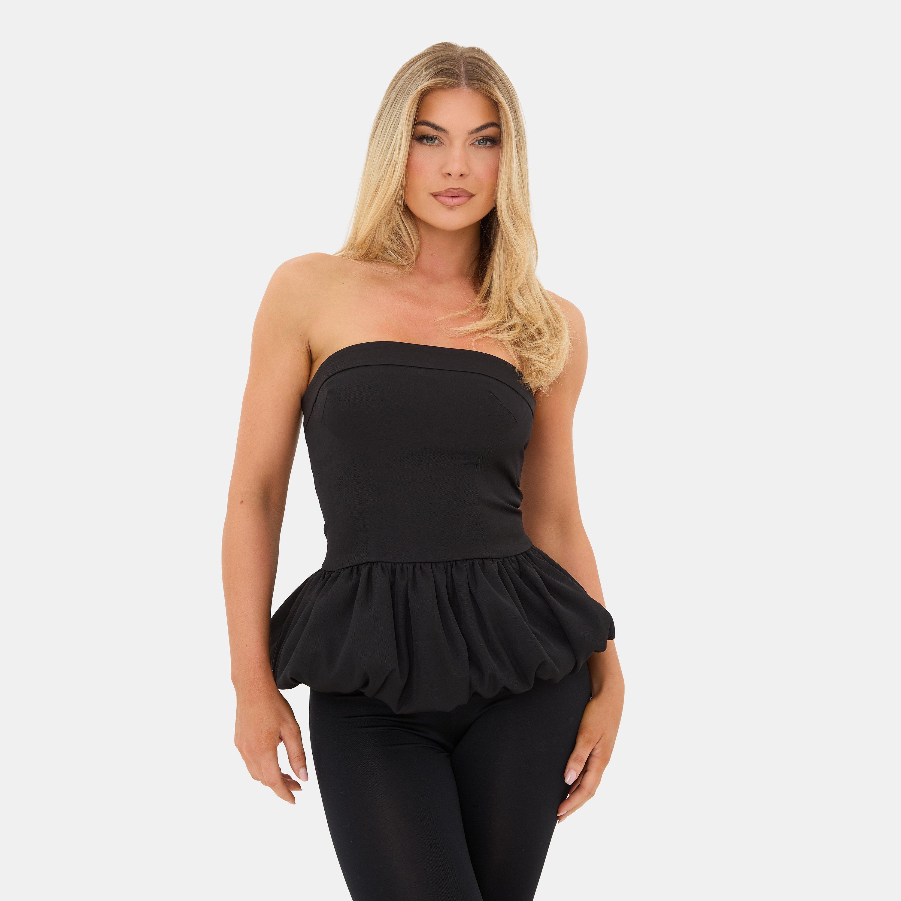 Black - I Saw It First - Bubble Hem Top - 1