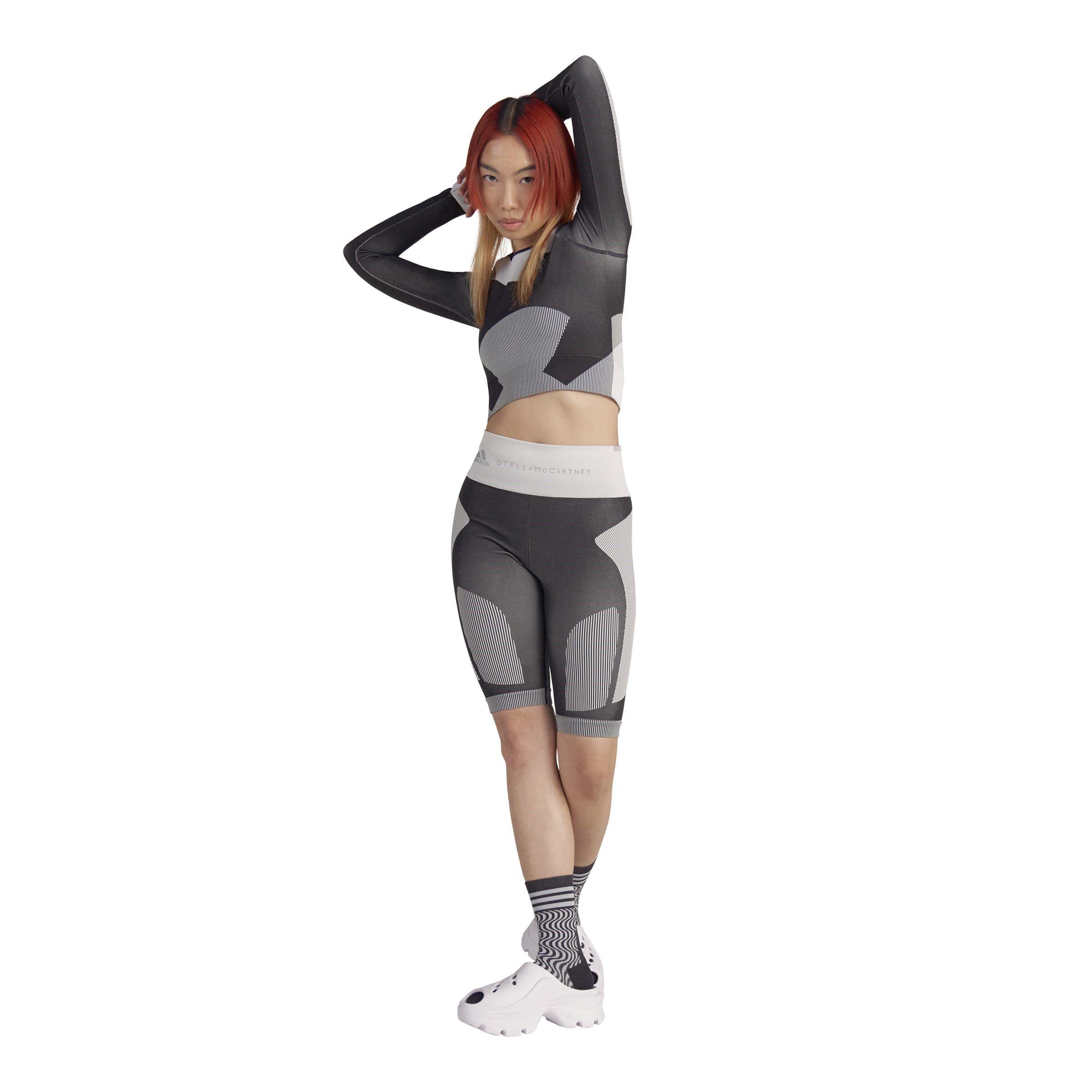 Black - adidas by Stella McCartney - Asymmetrical Cycling Leggings - 3