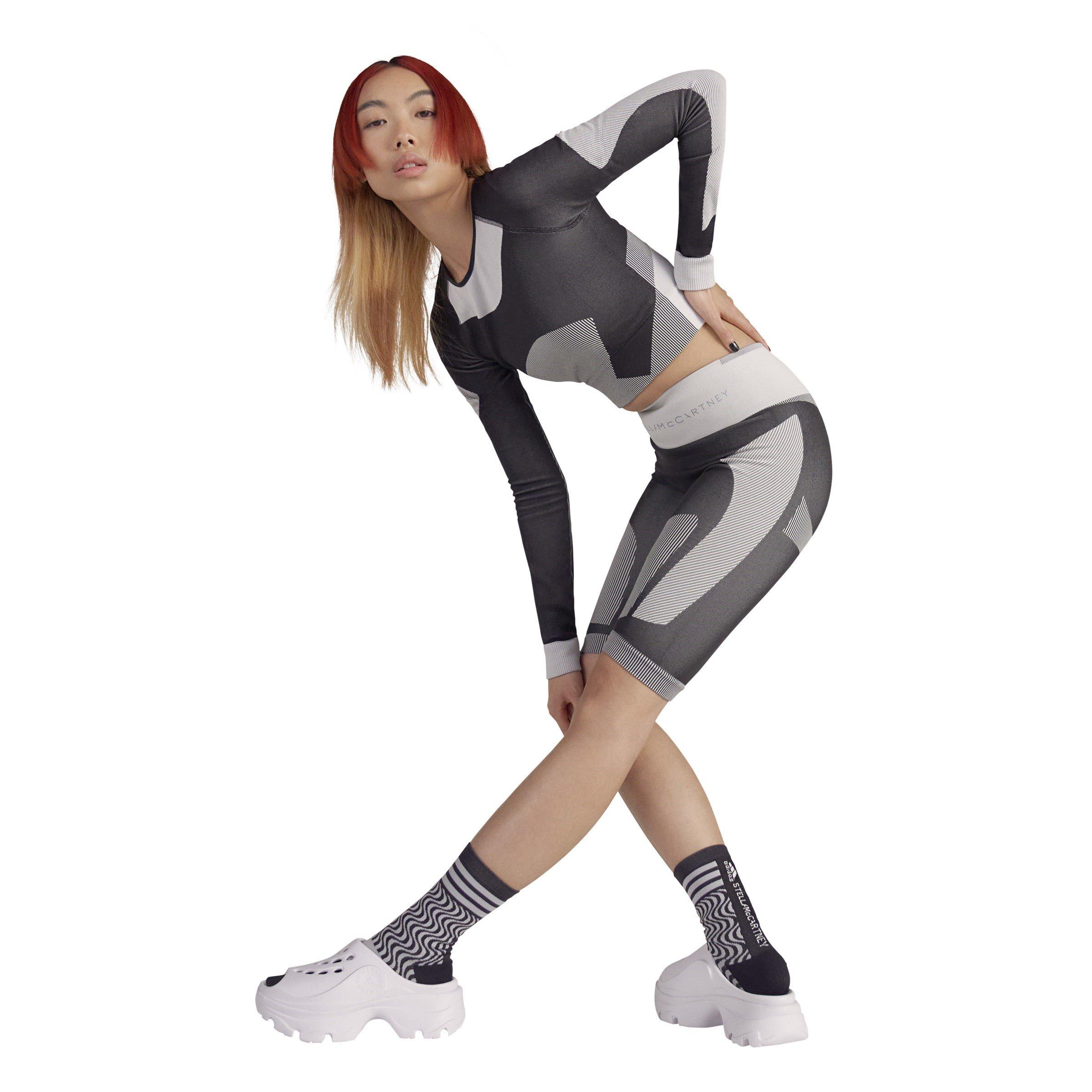 Black - adidas by Stella McCartney - Asymmetrical Cycling Leggings - 5