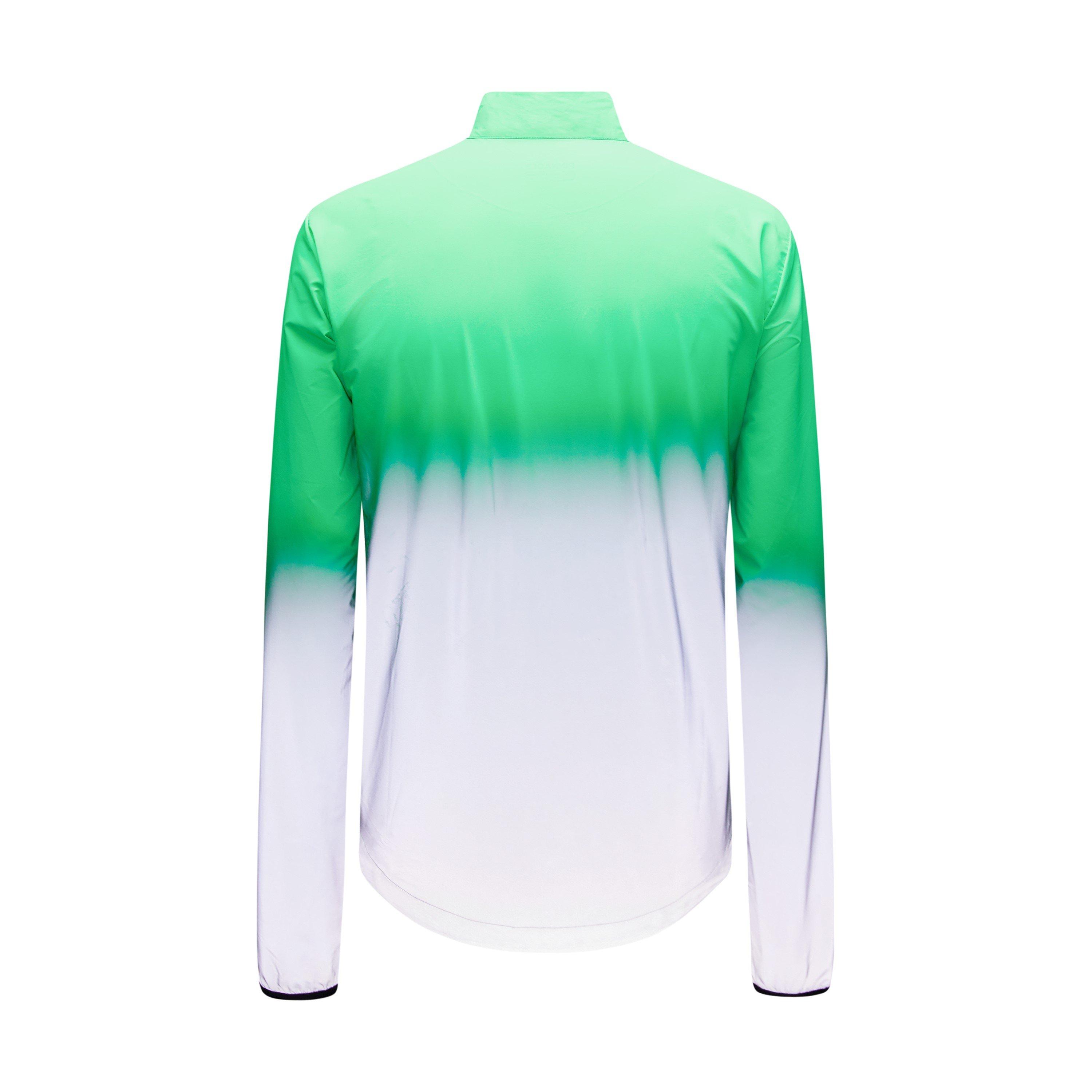 Green - Pinnacle - Men's Reflective Long Sleeve Full Zip Slim Fit Performance Cycling Jacket - 4