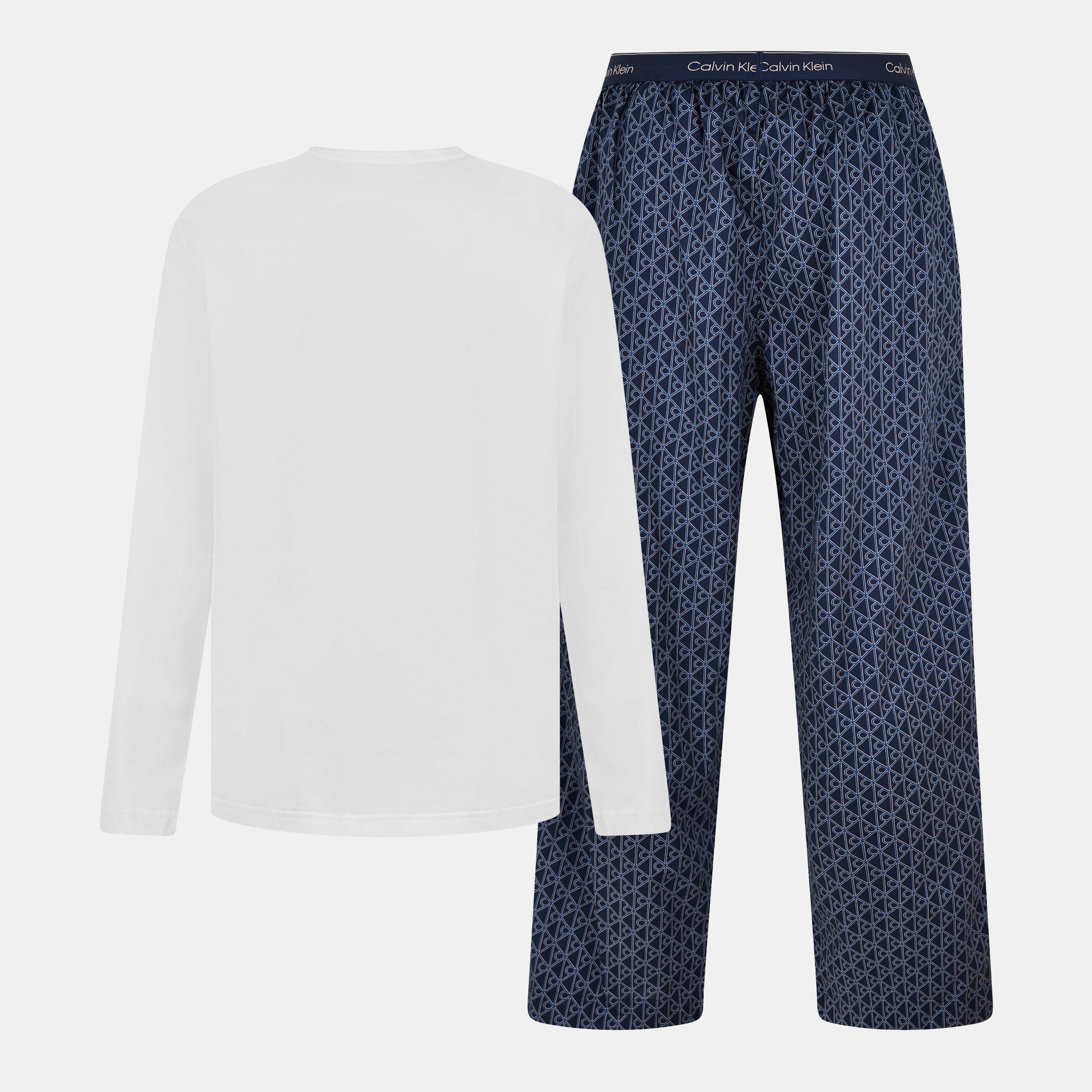 Preto/Branco - Calvin Klein - Men's Long Sleeve Pyjama Set - 2