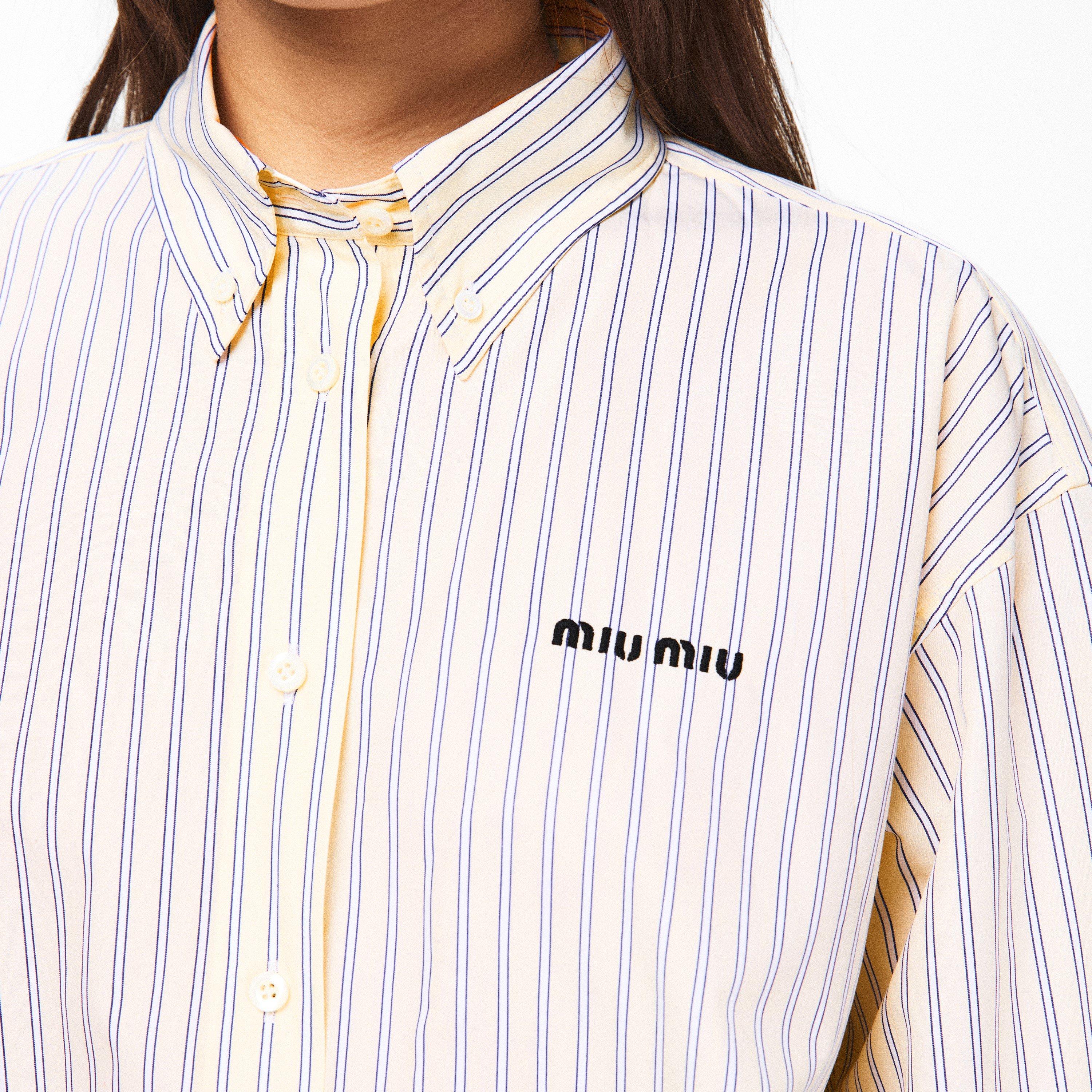 Crema - Miu Miu - Women's Stripe Long Sleeve Pyjama Shirt - 5