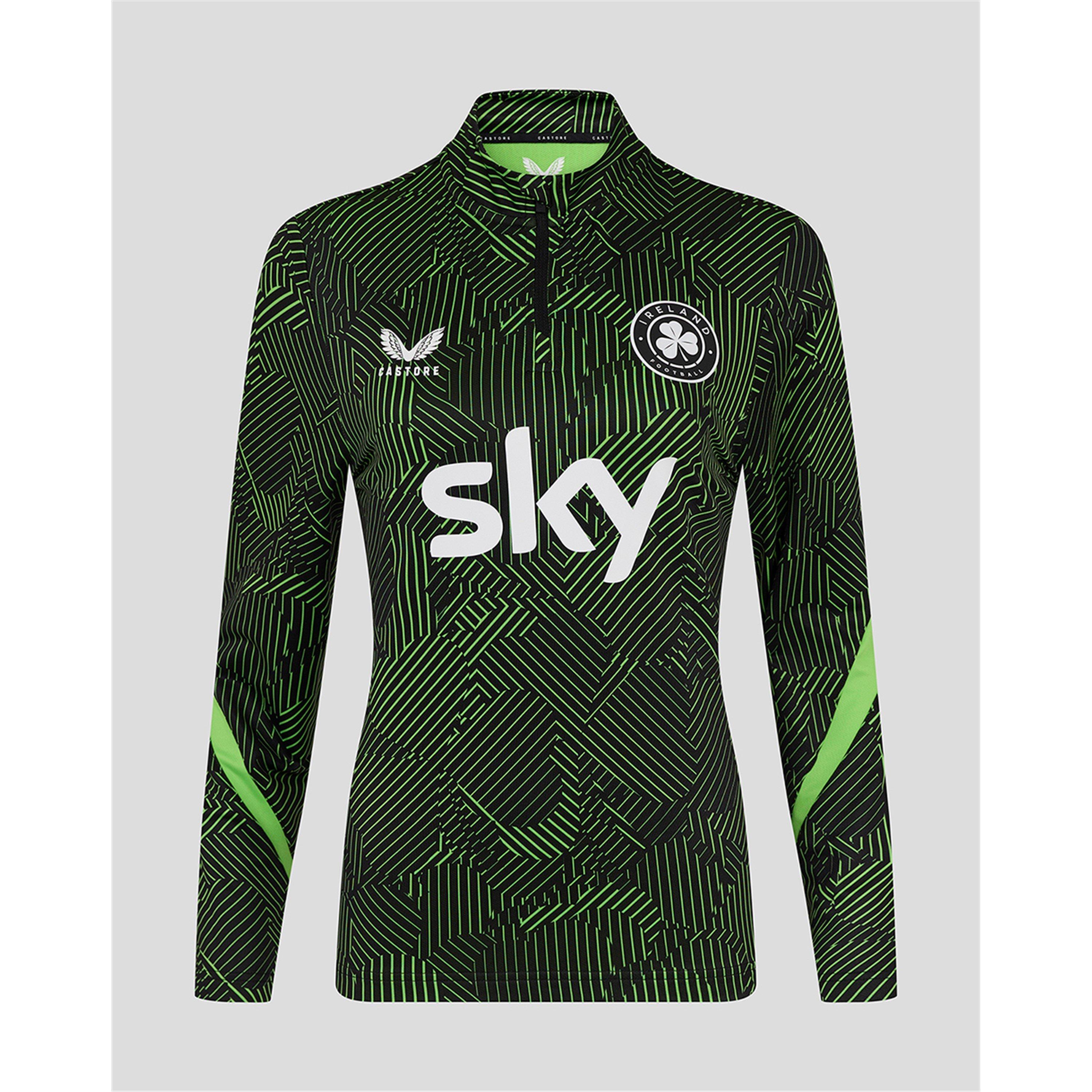 Cavier/Green - Castore - Ireland Matchday Half Zip Top 2025 Womens - 1