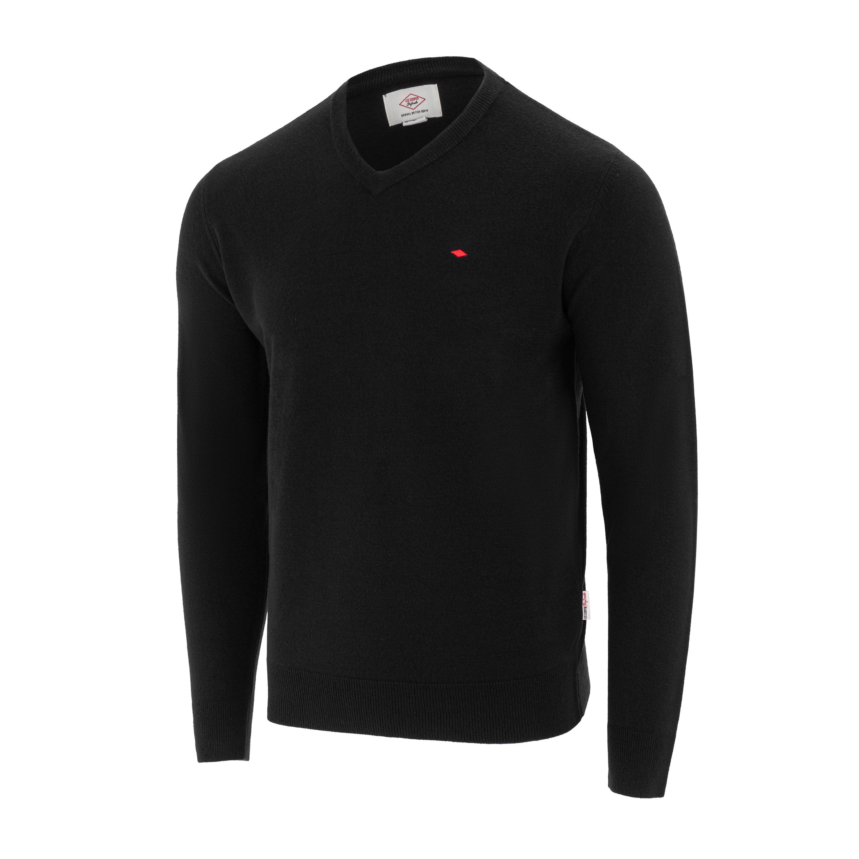 Black - Lee Cooper - Long sleeve V Neck Jumper - 10