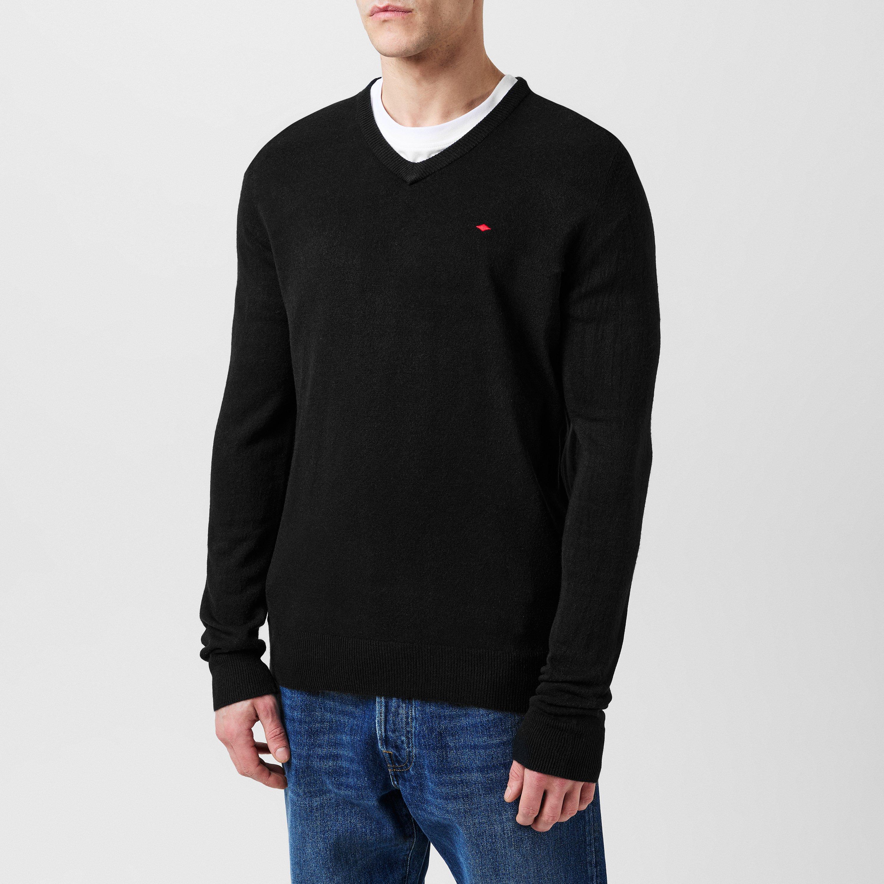 Black - Lee Cooper - Long sleeve V Neck Jumper - 3