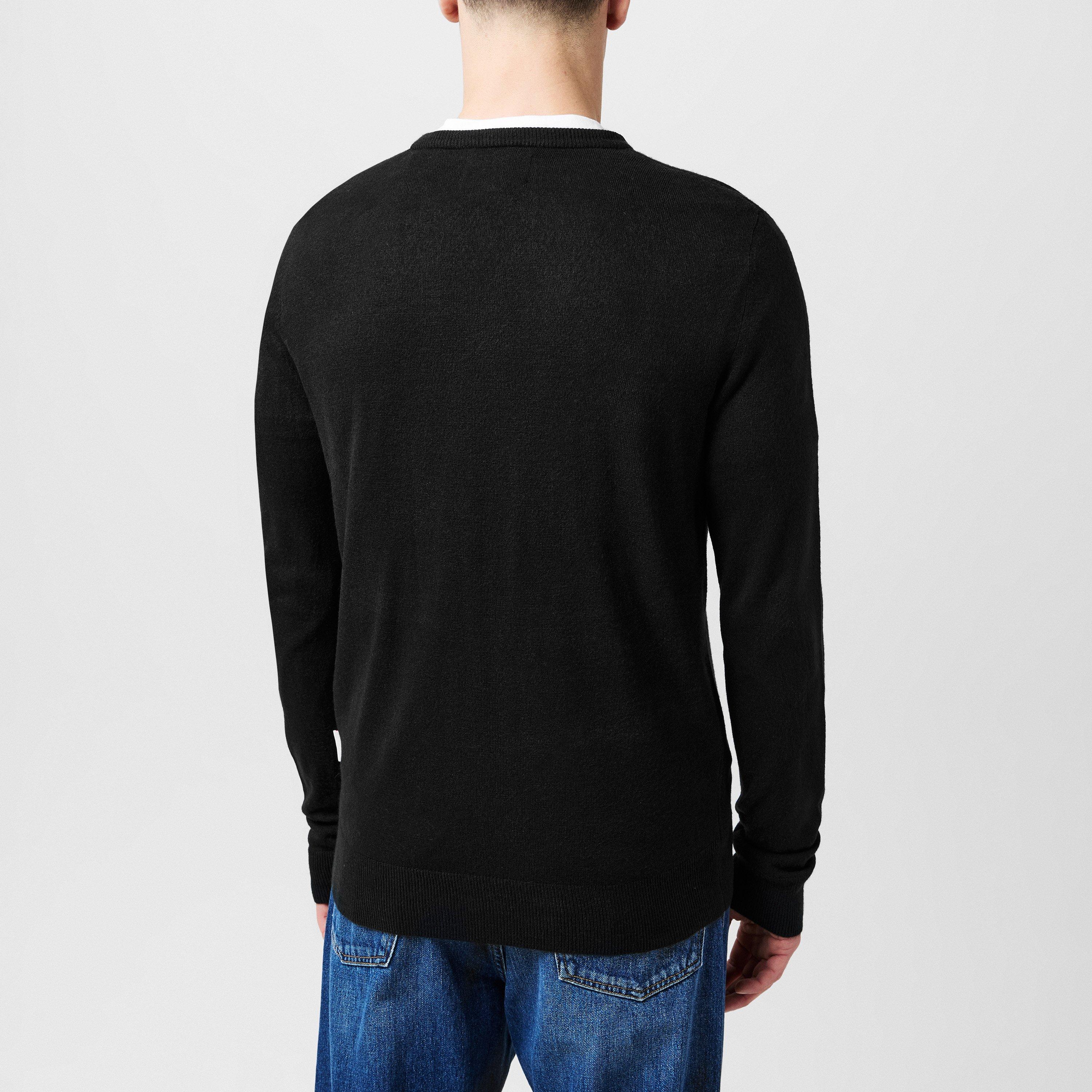 Black - Lee Cooper - Long sleeve V Neck Jumper - 4