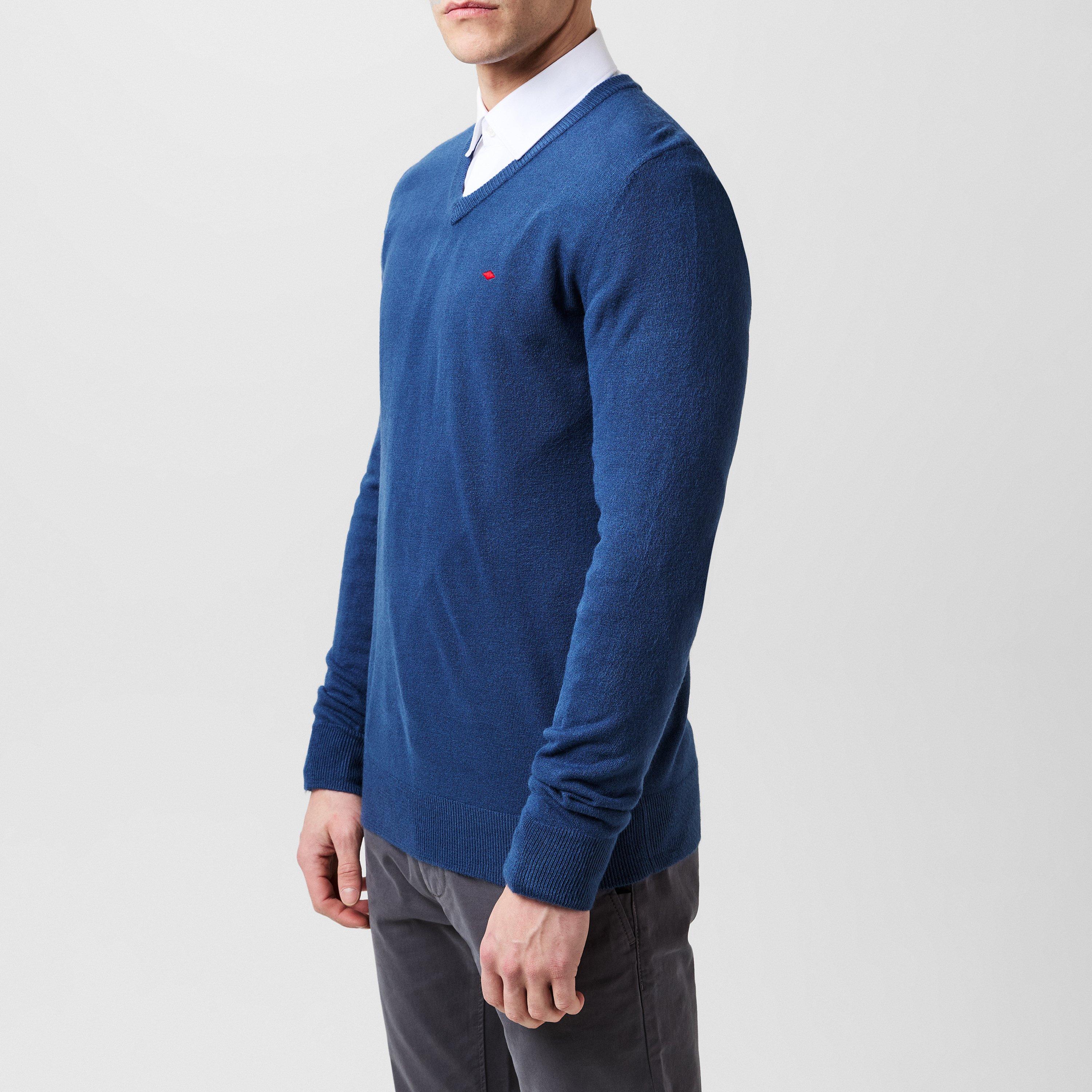 Surfing Blue - Lee Cooper - Cooper Long sleeve V Neck Jumper - 2