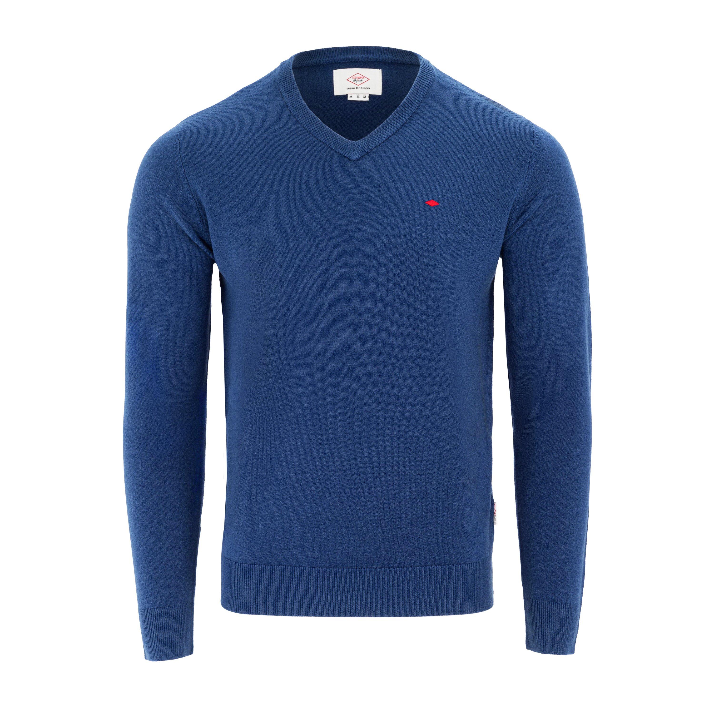 Surfing Blue - Lee Cooper - Cooper Long sleeve V Neck Jumper - 5
