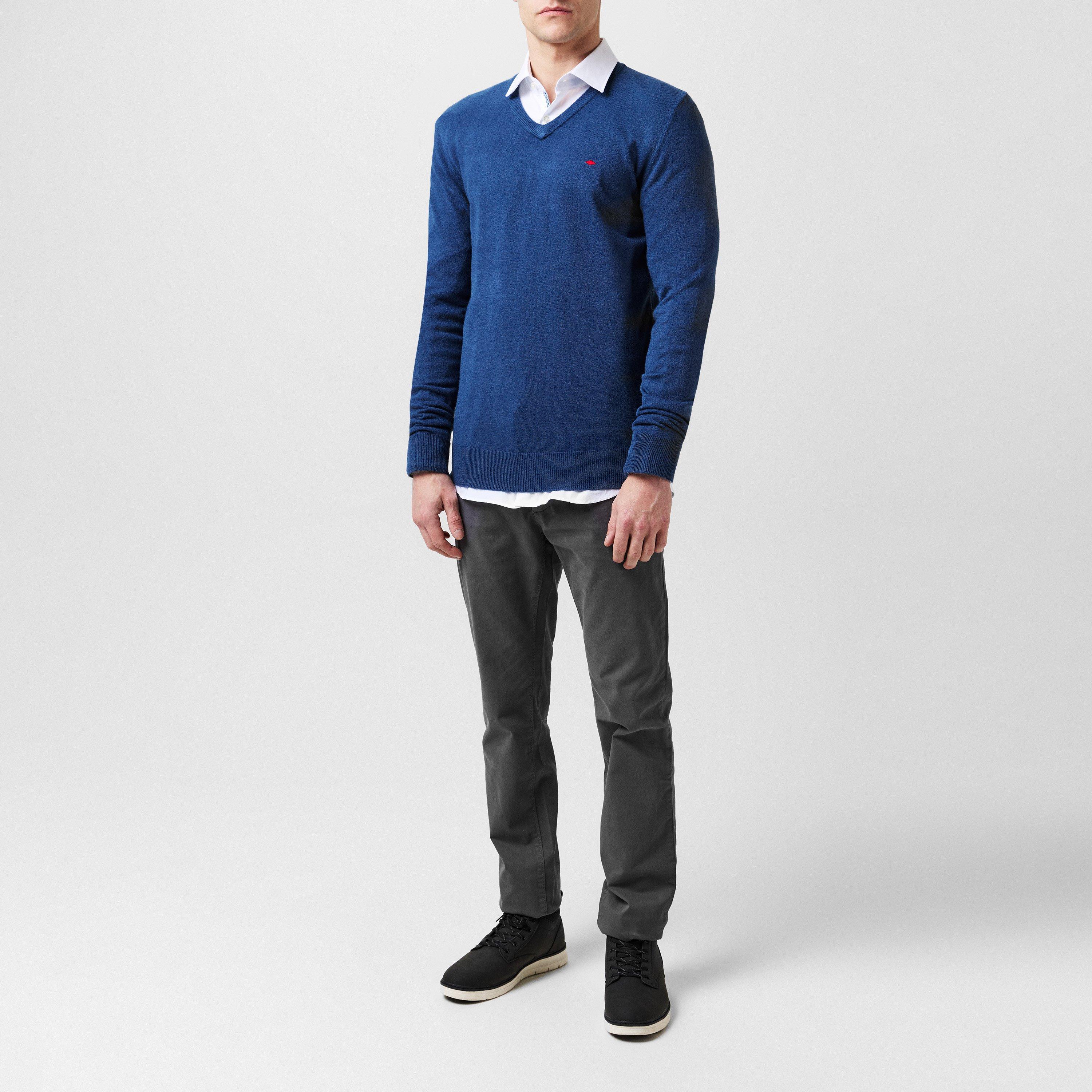 Surfing Blue - Lee Cooper - Cooper Long sleeve V Neck Jumper - 4