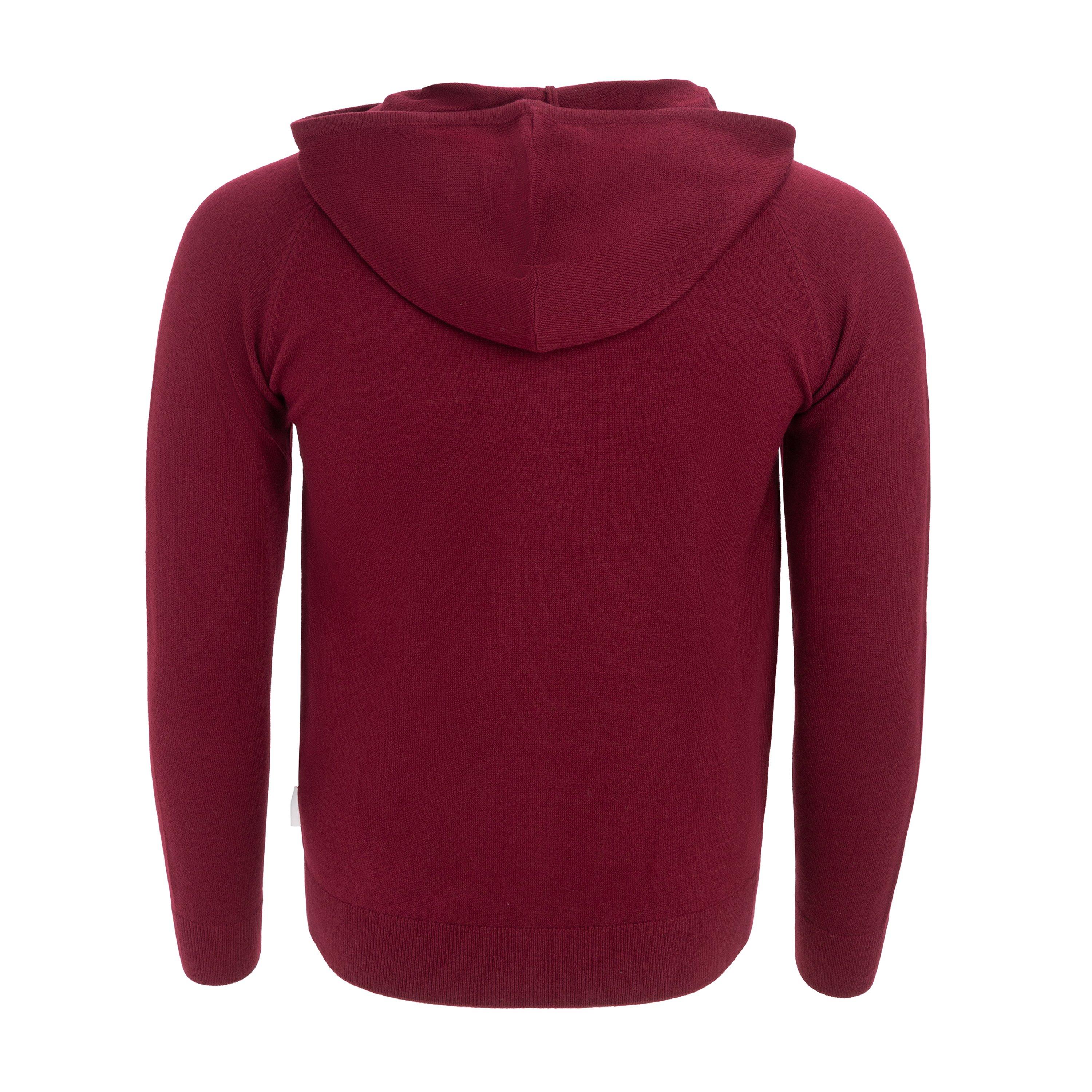 Burgandy - Lee Cooper - Long Sleeve Zip Thru Hoodie - 2