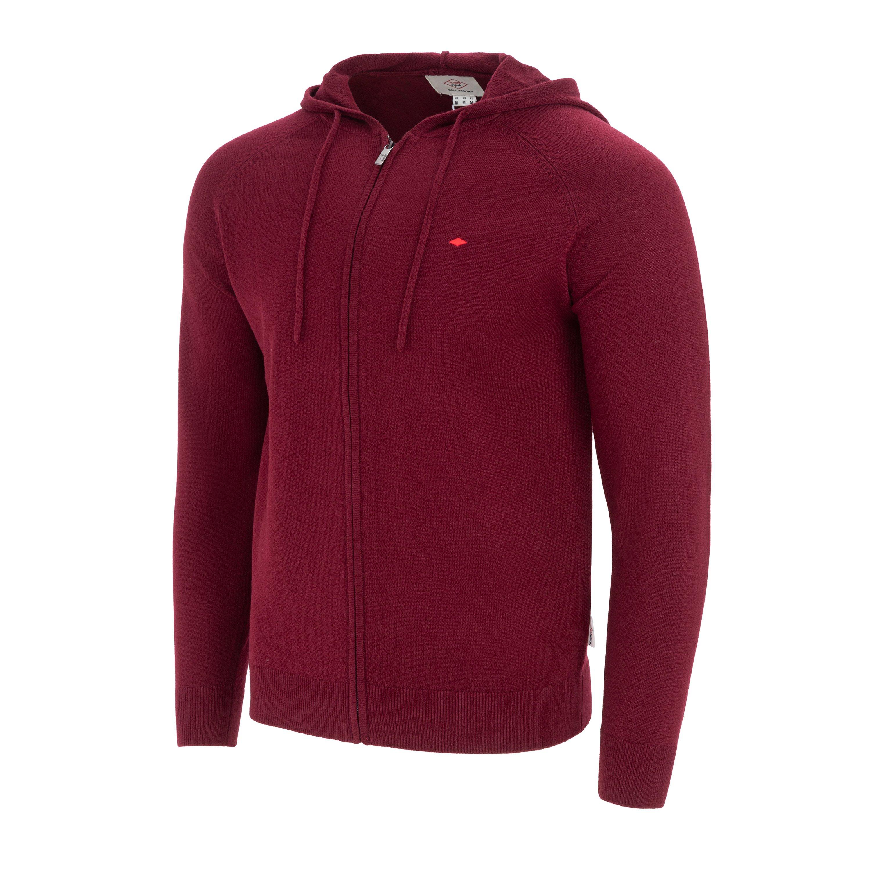 Burgandy - Lee Cooper - Long Sleeve Zip Thru Hoodie - 3