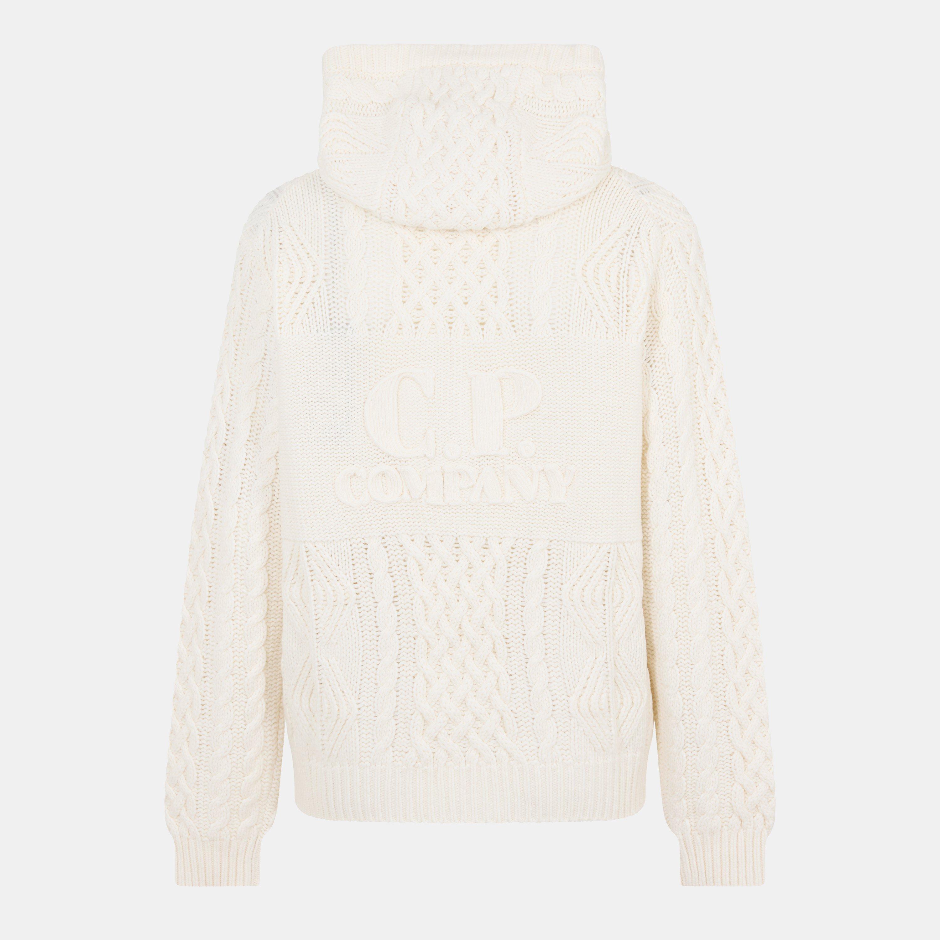 Gauze White 103 - CP Company - Men's Hooded Cardigan - 2