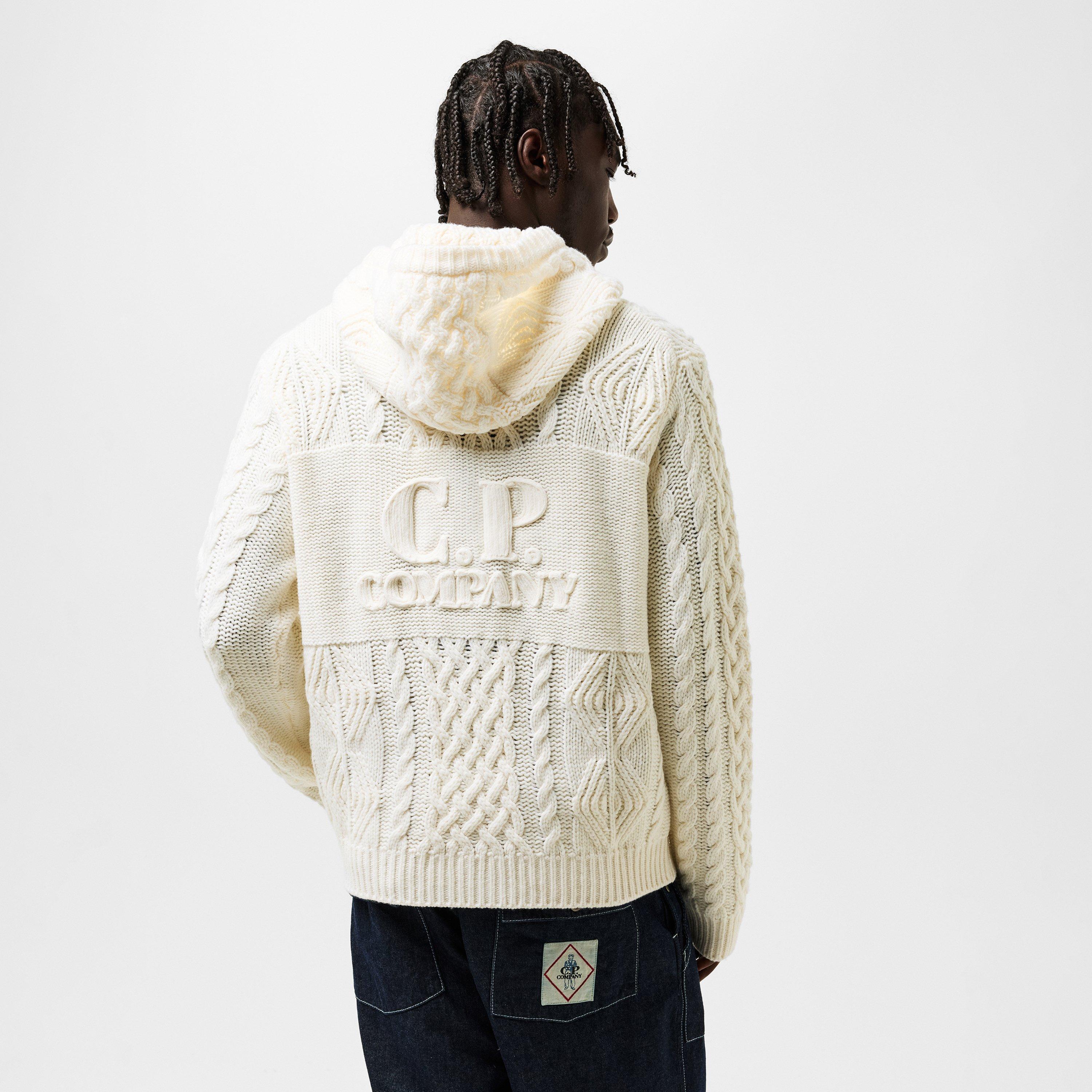 Gauze White 103 - CP Company - Men's Hooded Cardigan - 4