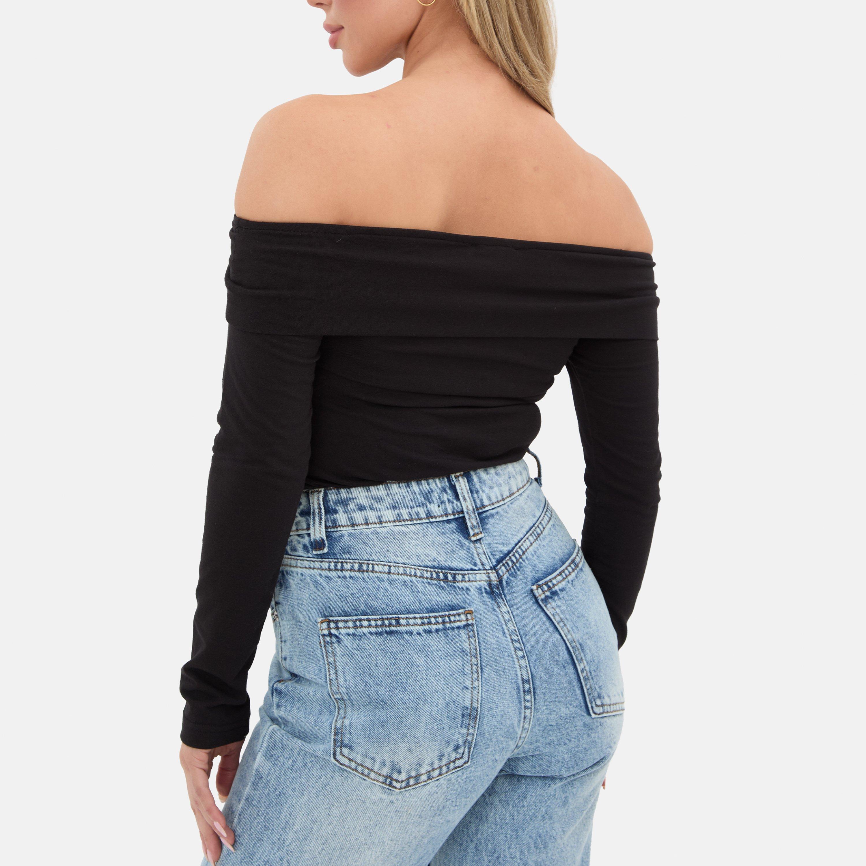 Preto - I Saw It First - Popper Front Bardot Top - 3
