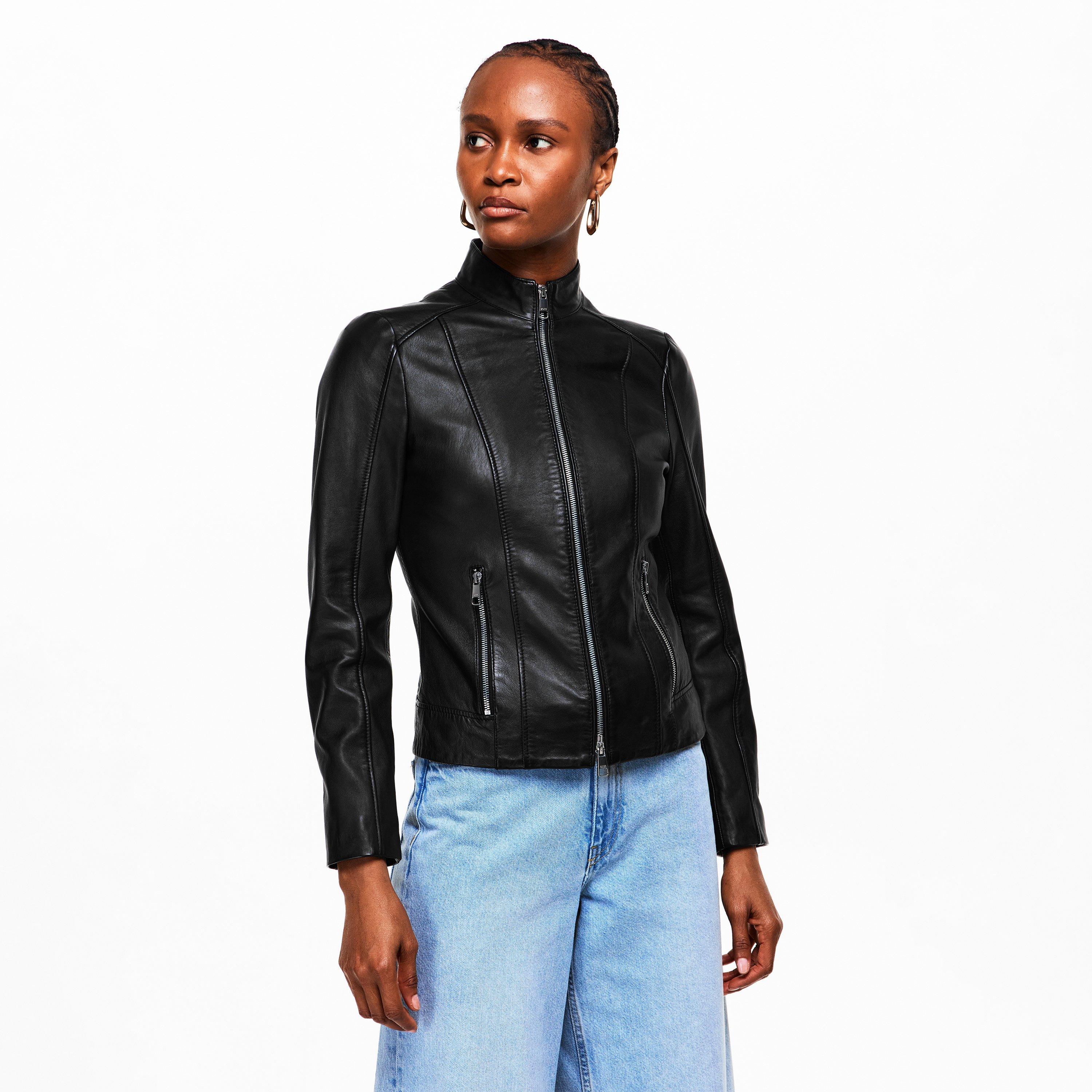 Black - Boss - Women's C Sabella Leather Shorts - 3