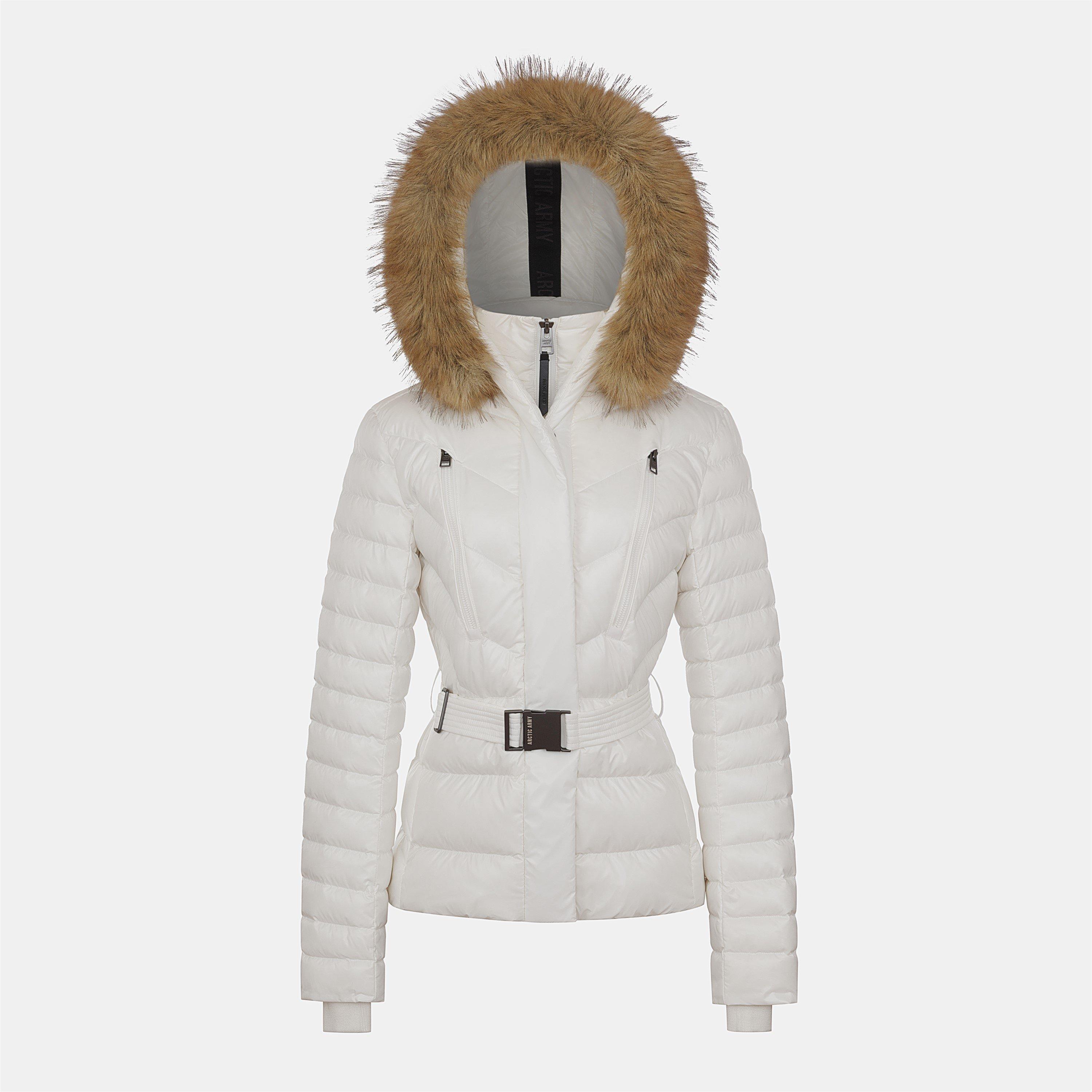 Women's Aurora Belted Hooded Long Sleeve Short Puffer Jacket
