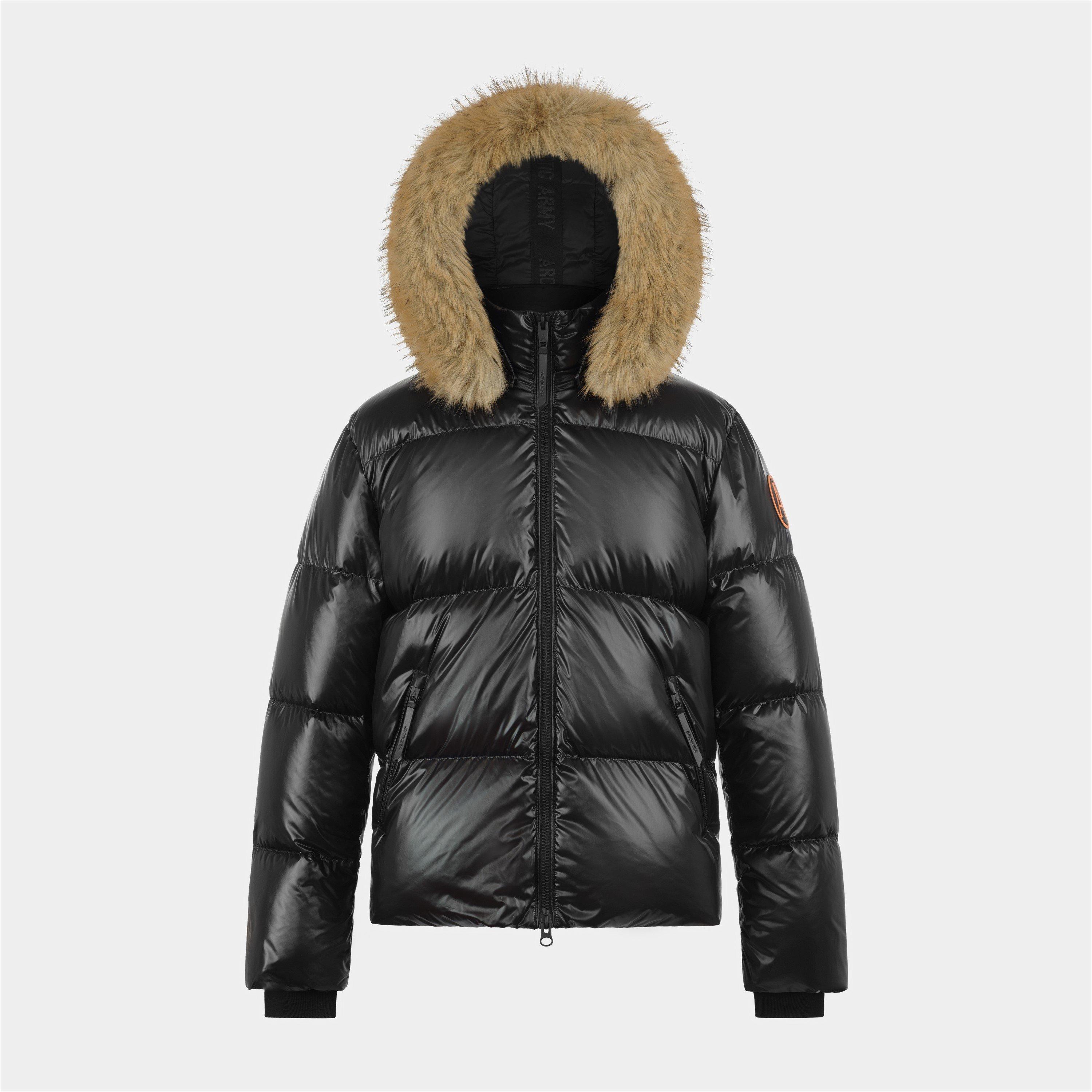 Black - Arctic Army - Men's Puffer OG Hooded Long Sleeve Short Puffer Jacket - 1