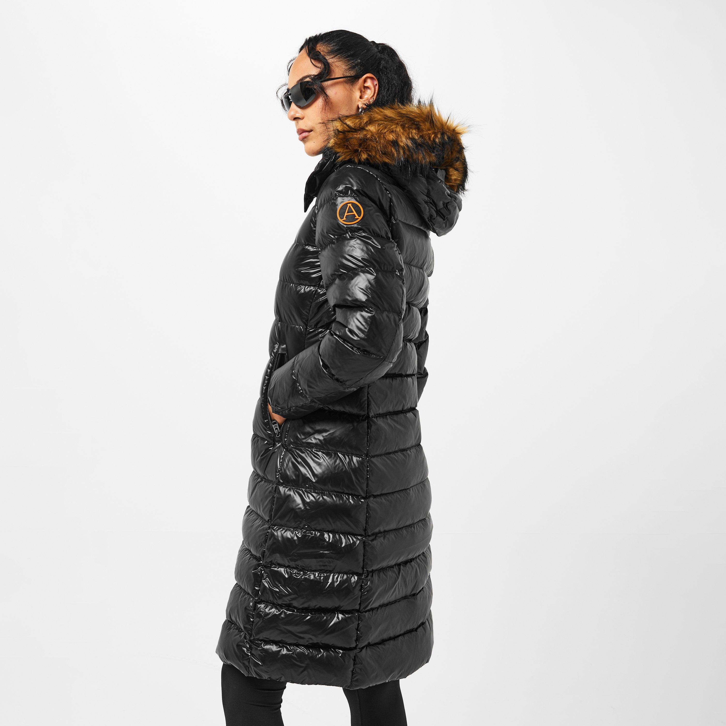 Nero - Arctic Army - Women's Arctic Long Puffer Water Resistant Detachable Hood Calf Length Jacket - 4