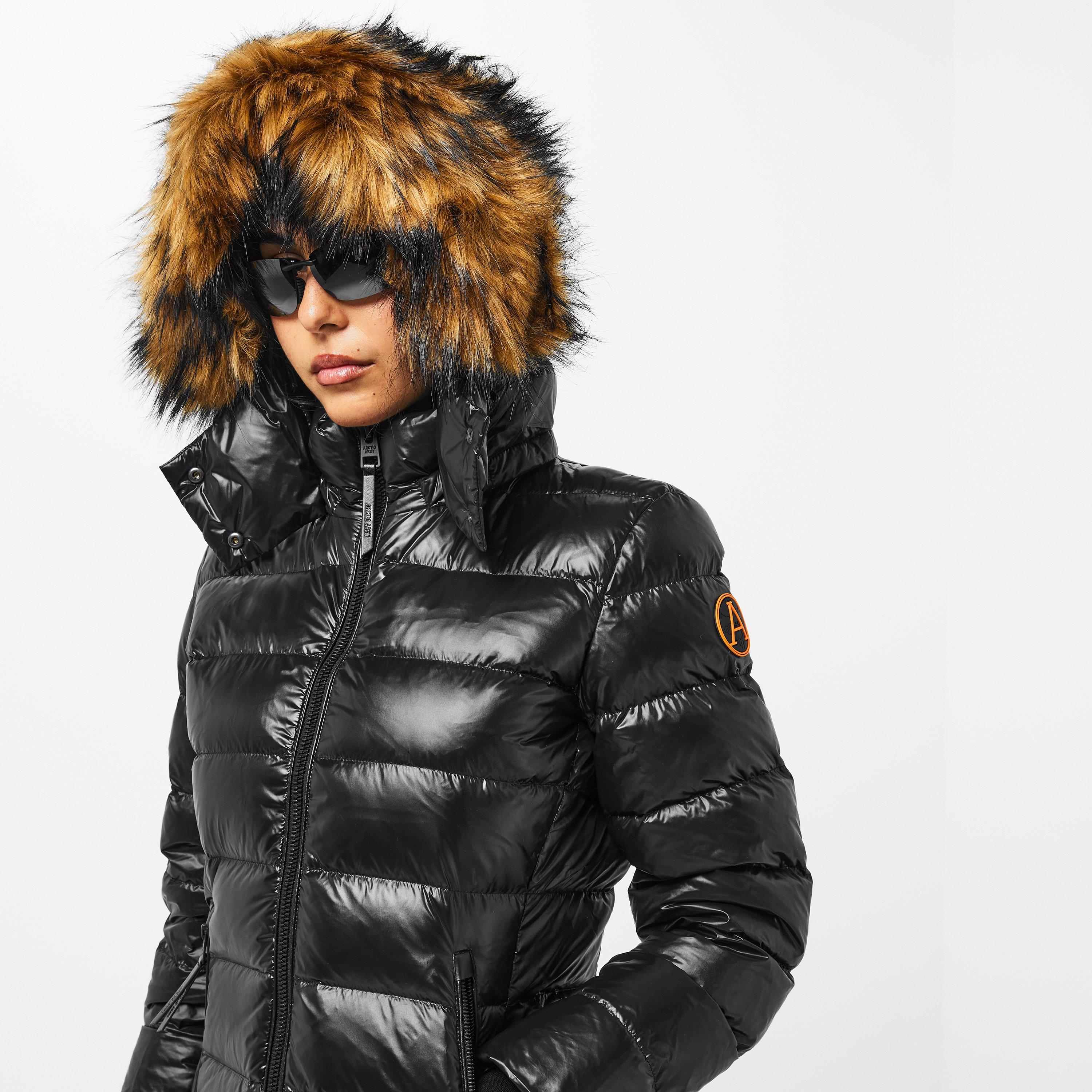 Nero - Arctic Army - Women's Arctic Long Puffer Water Resistant Detachable Hood Calf Length Jacket - 5