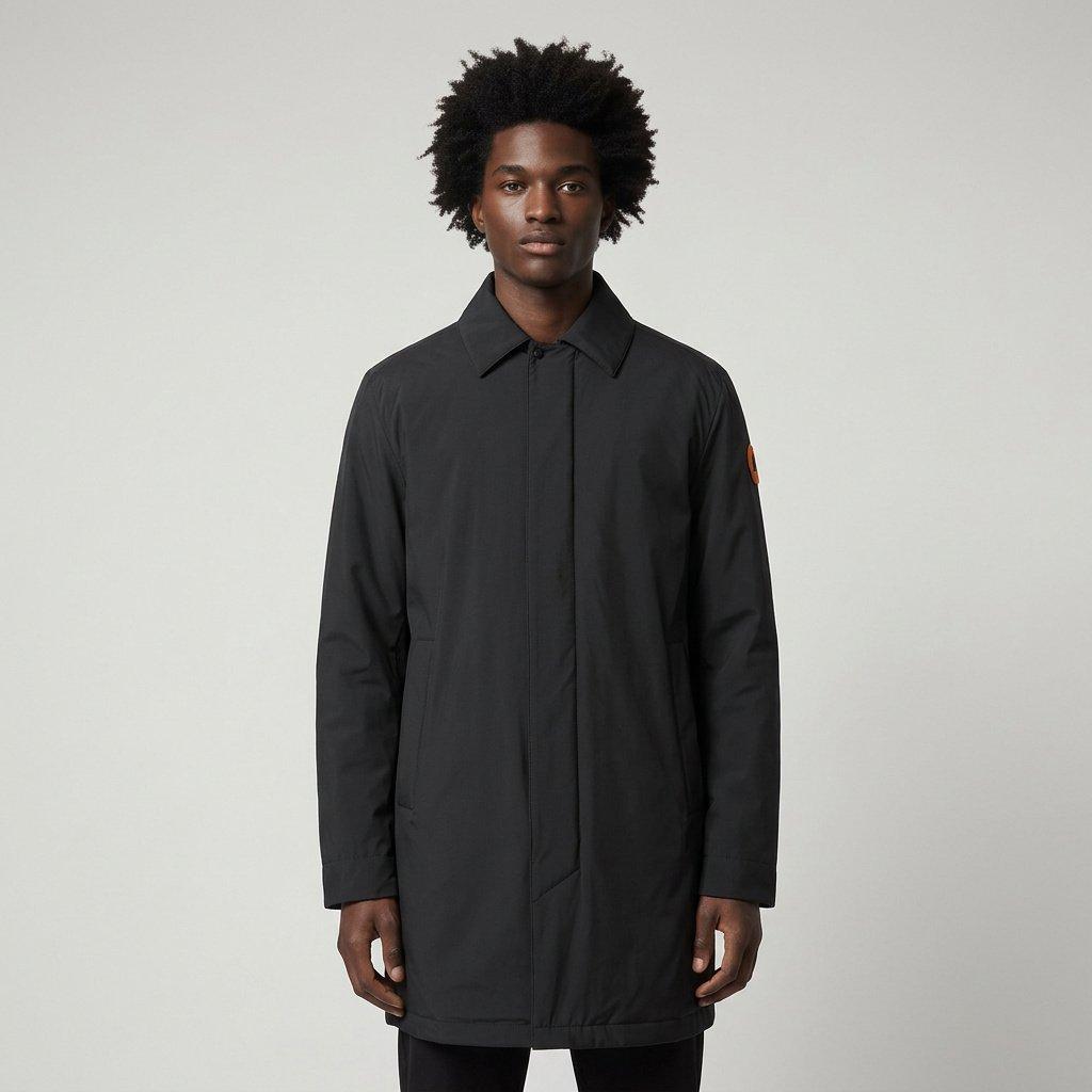 Black - Arctic Army - Men's  Long Weather-Resistant Overcoat - 3