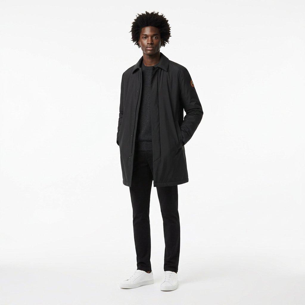 Black - Arctic Army - Men's  Long Weather-Resistant Overcoat - 5