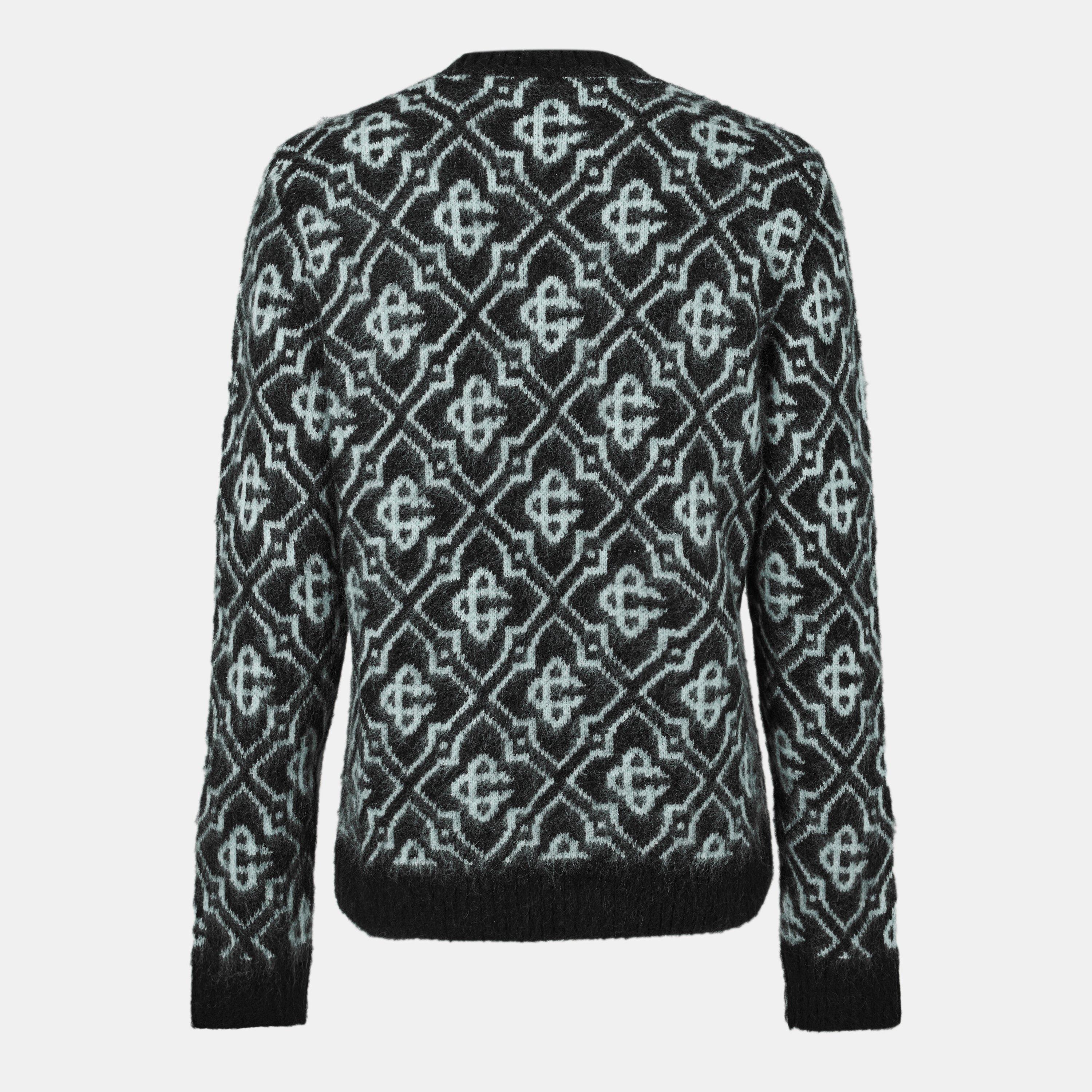 Black - Casablanca - Men's Casa Mono Mohair Crew Neck Jumper - 2